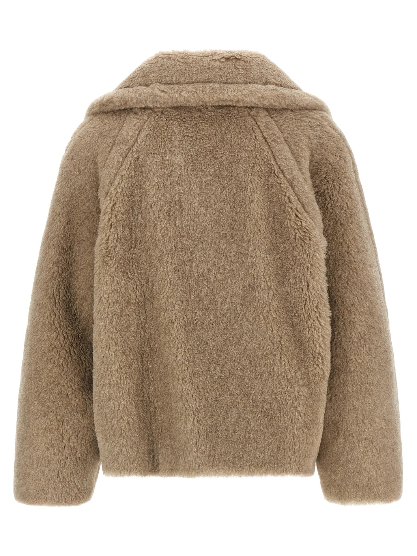 Max Mara Beige Alpaca Leather Coat