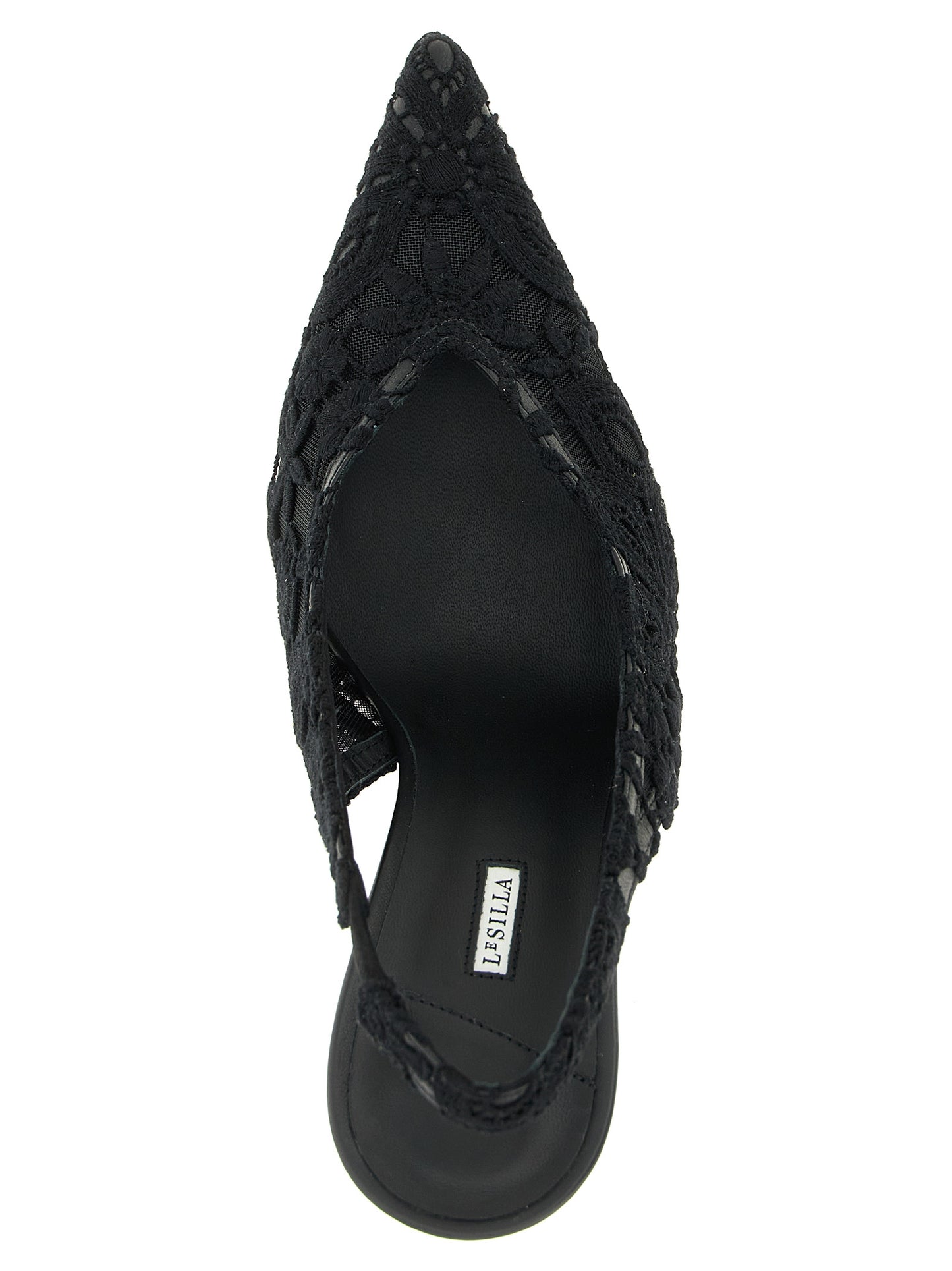 LE SILLA Black Cotton High Heel Pumps