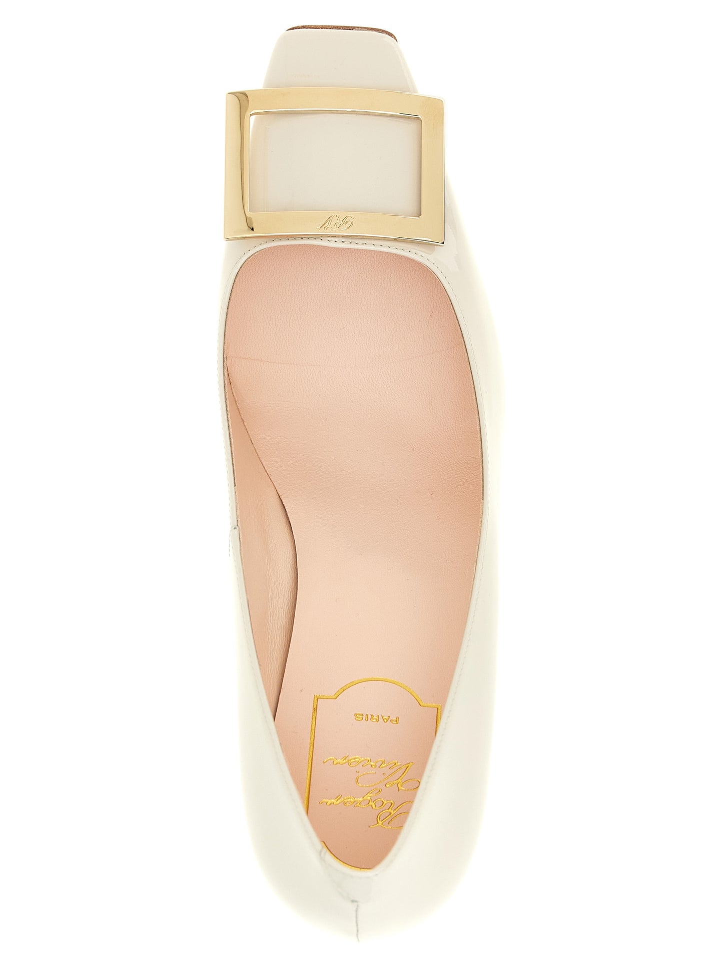 Roger Vivier Gray Calfskin Mid Heel Pumps