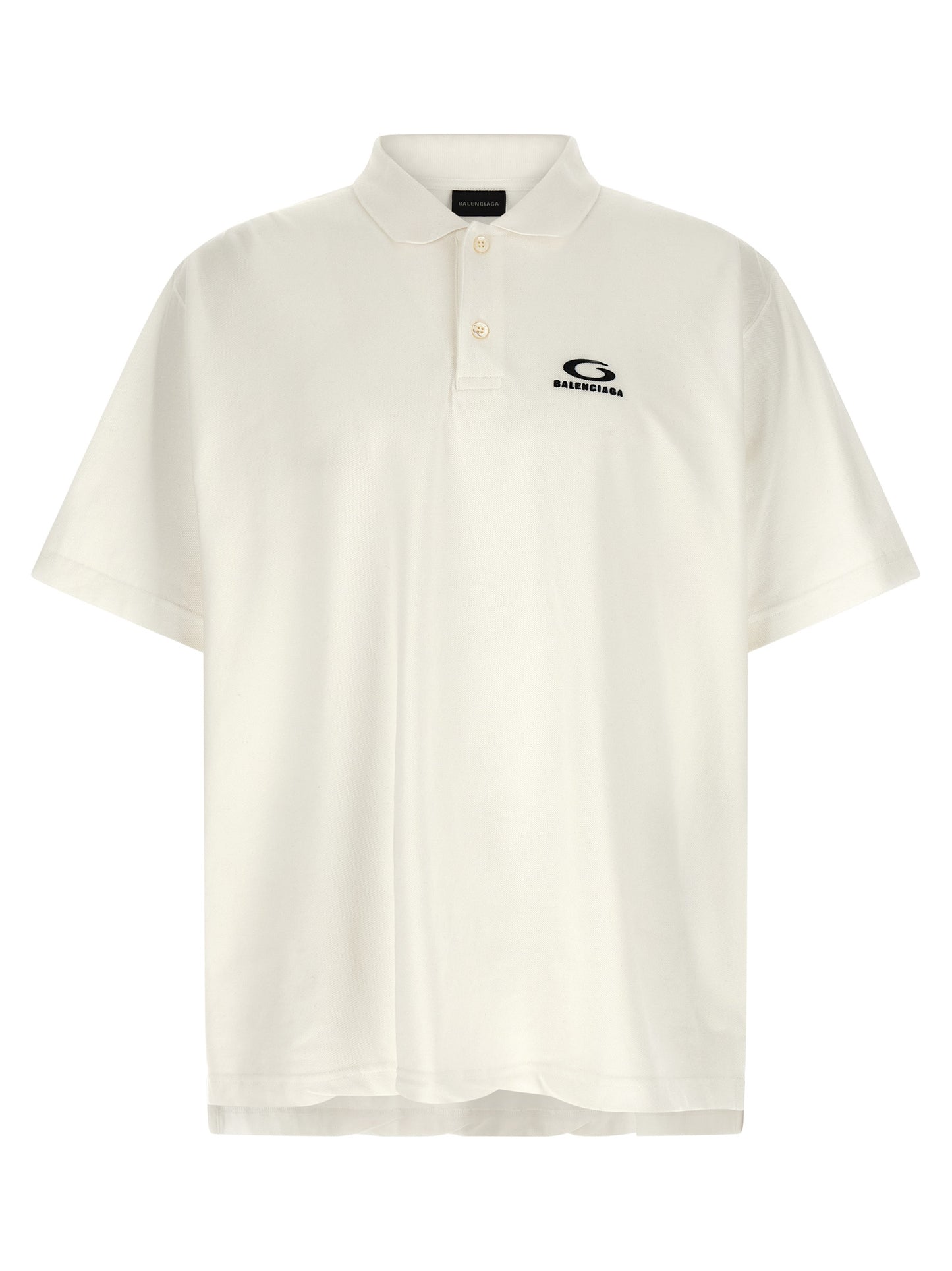 Balenciaga White Cotton Polo Shirt