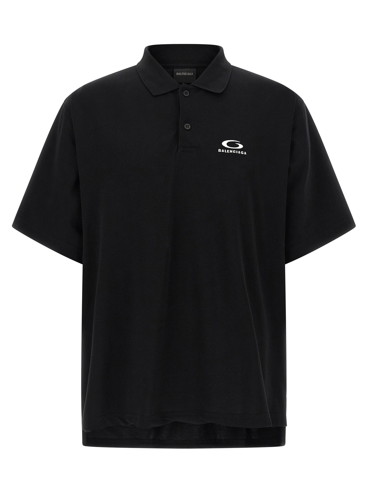 Balenciaga Black Cotton Polo Shirt