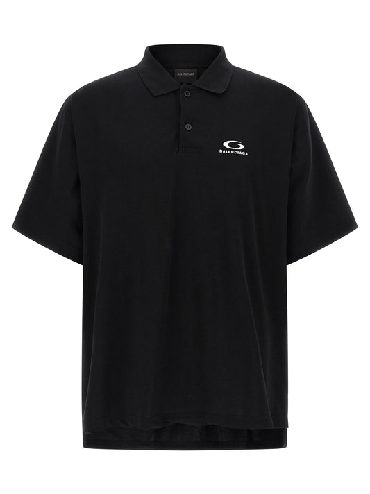 Balenciaga Black Cotton Polo Shirt