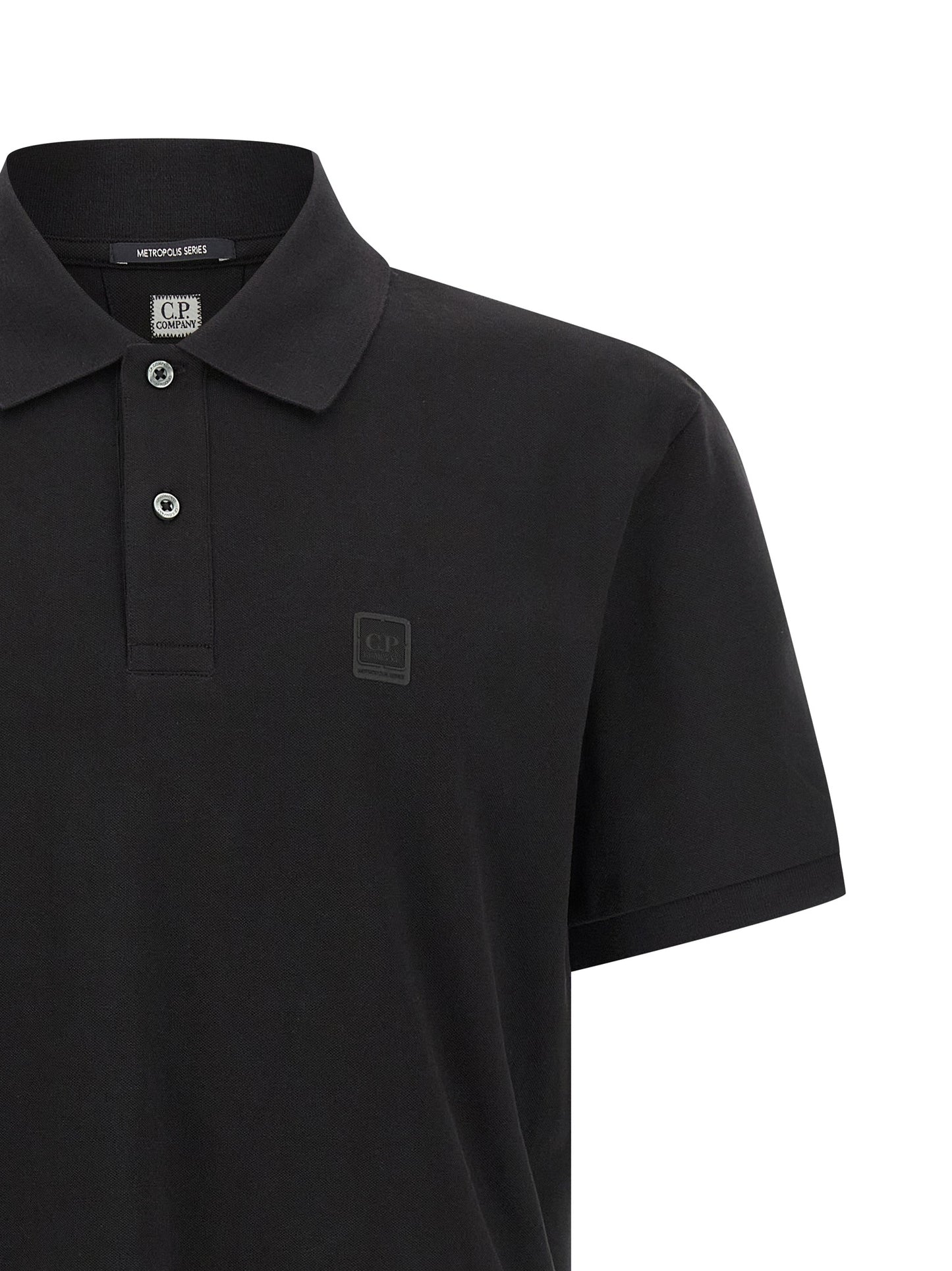C.P. Company Black Cotton Polo Shirt