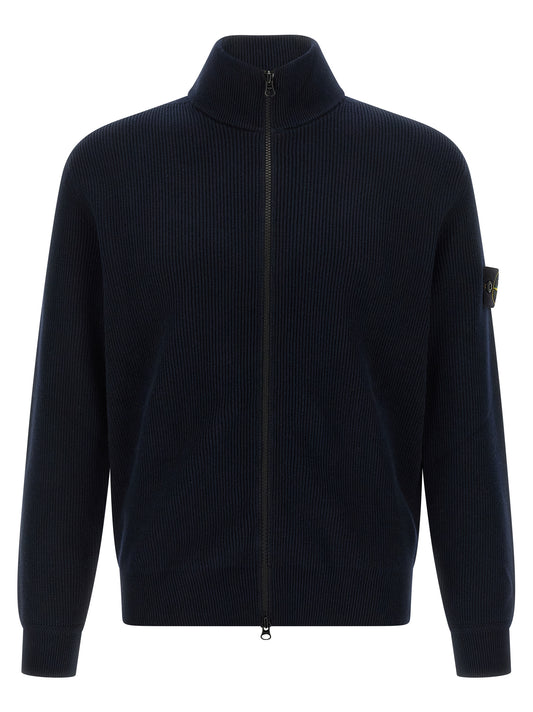 Stone Island Blue Cotton Cardigan