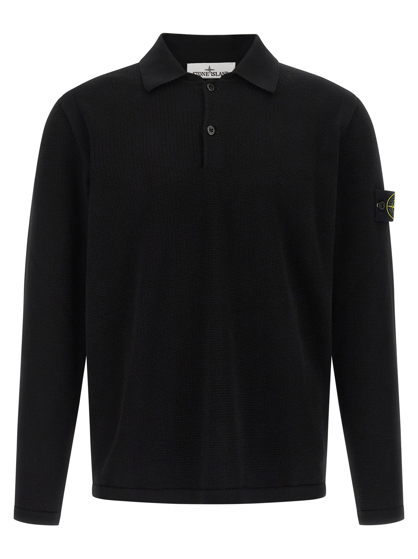 Stone Island Black Cotton Polo Shirt