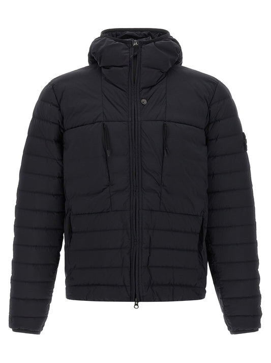 Stone Island Blue Polyamide Full-Length Jacket