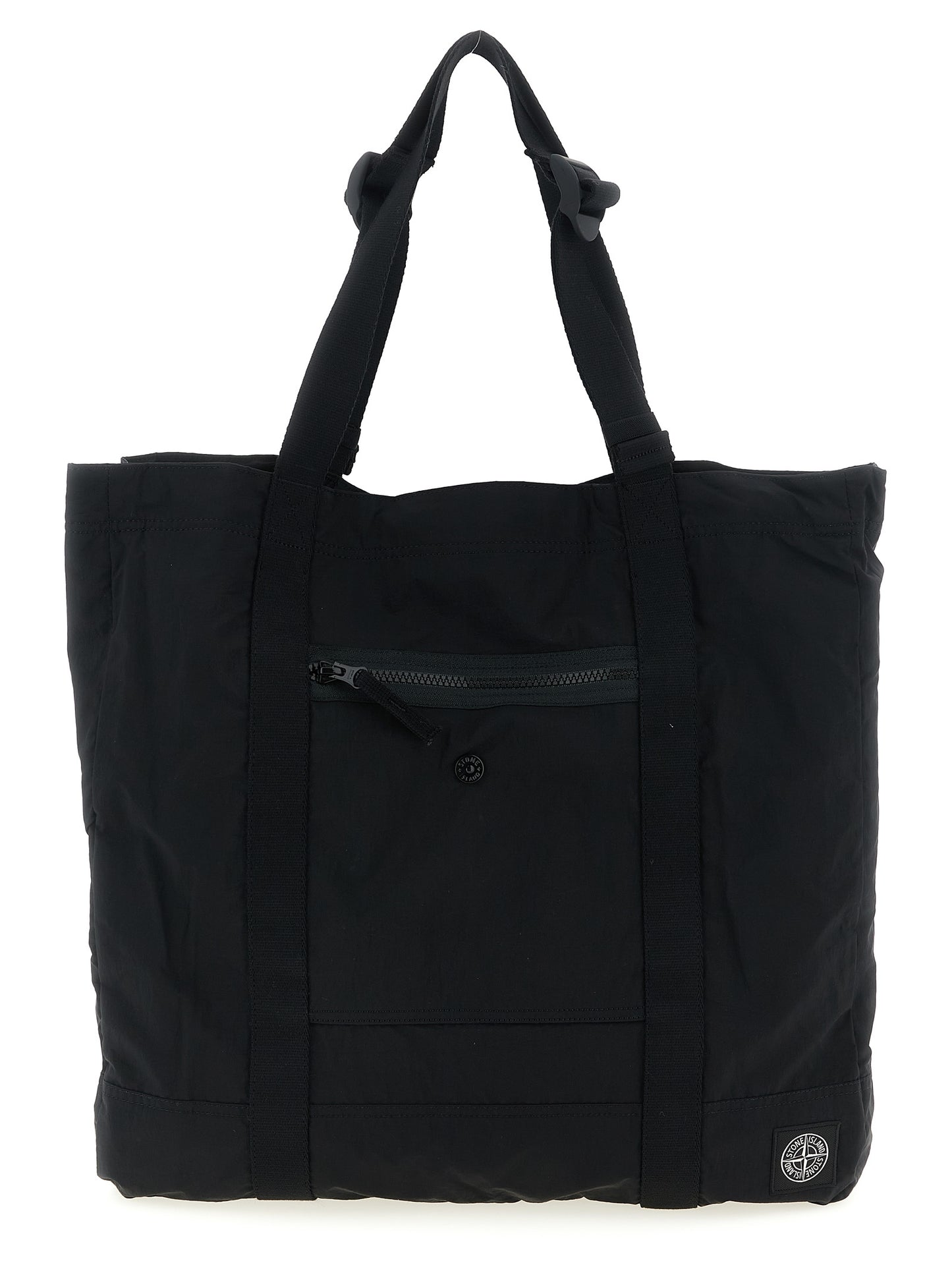 Stone Island Black Polyamide Tote Bag