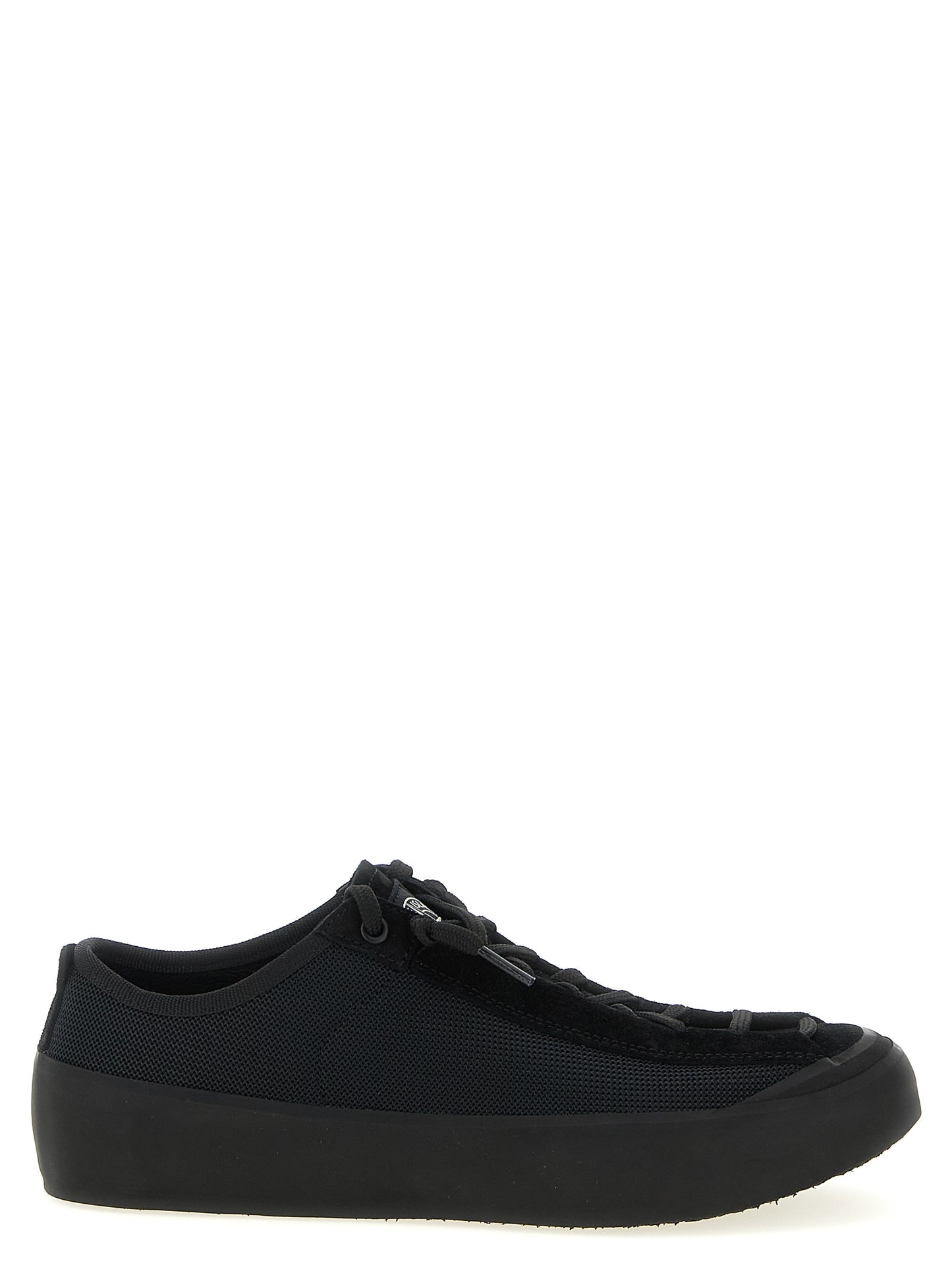Stone Island Black Calfskin Athletic Sneakers