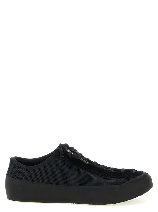 Stone Island Black Calfskin Athletic Sneakers
