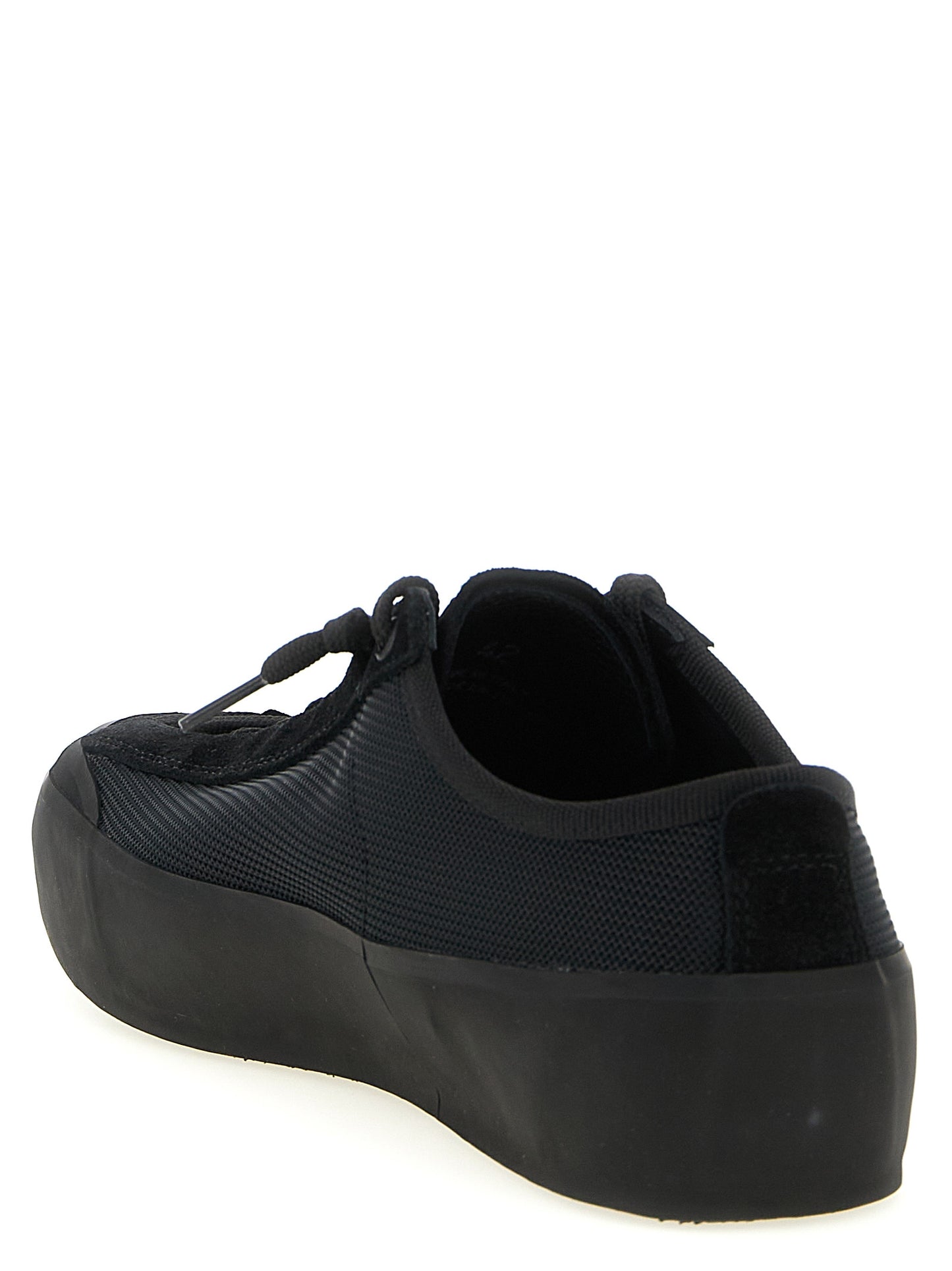 Stone Island Black Calfskin Athletic Sneakers