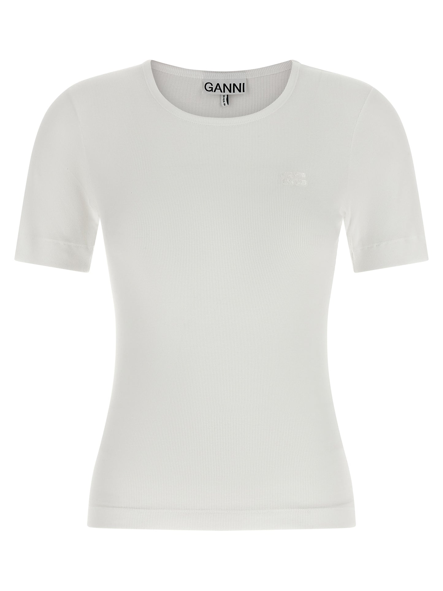 Ganni White Organic Cotton T-Shirt
