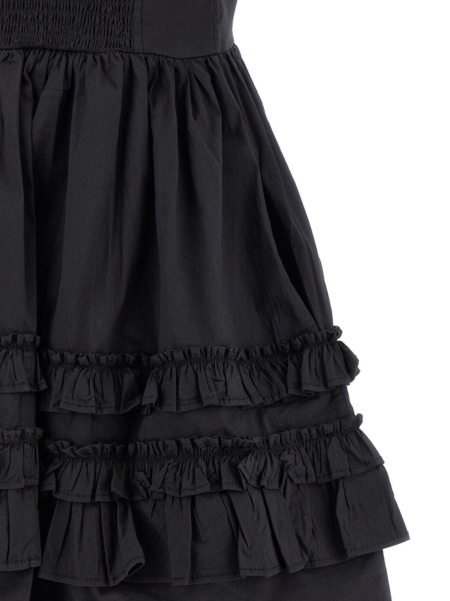 Ganni Black Cotton Short Dress
