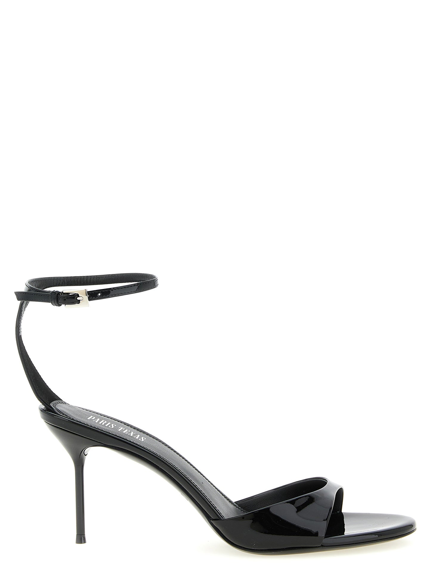 Paris Texas Black Calfskin Stiletto Heel Sandals