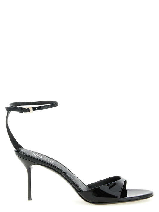 Paris Texas Black Calfskin Stiletto Heel Sandals