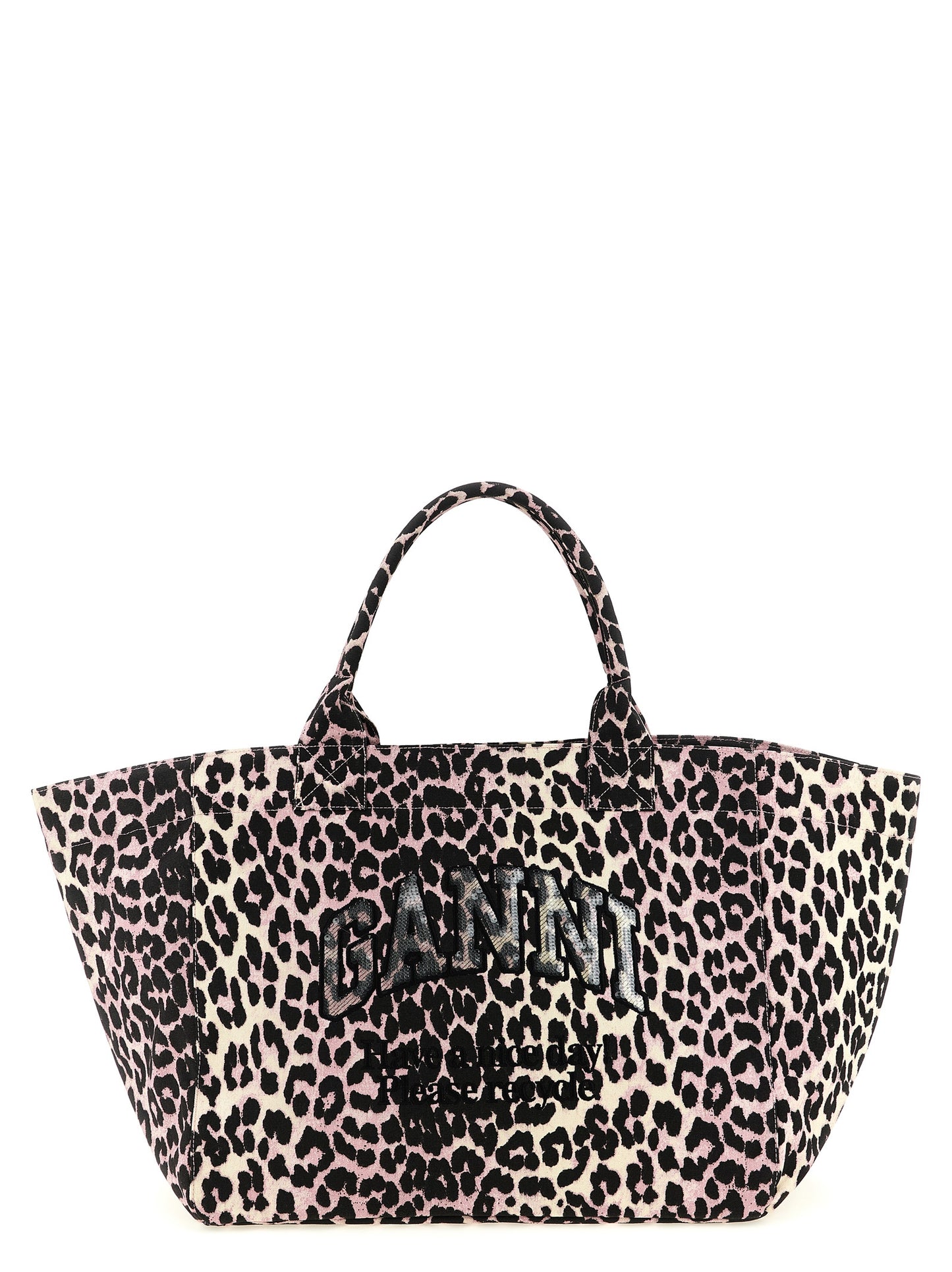 Ganni Multicolor Recycled Cotton Tote Bag