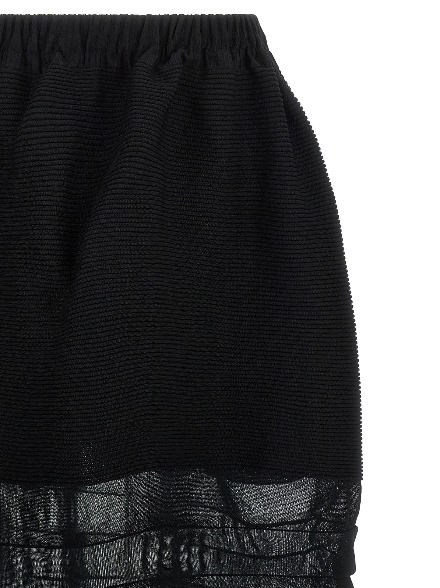 Issey Miyake Black Polyester Midi Skirt