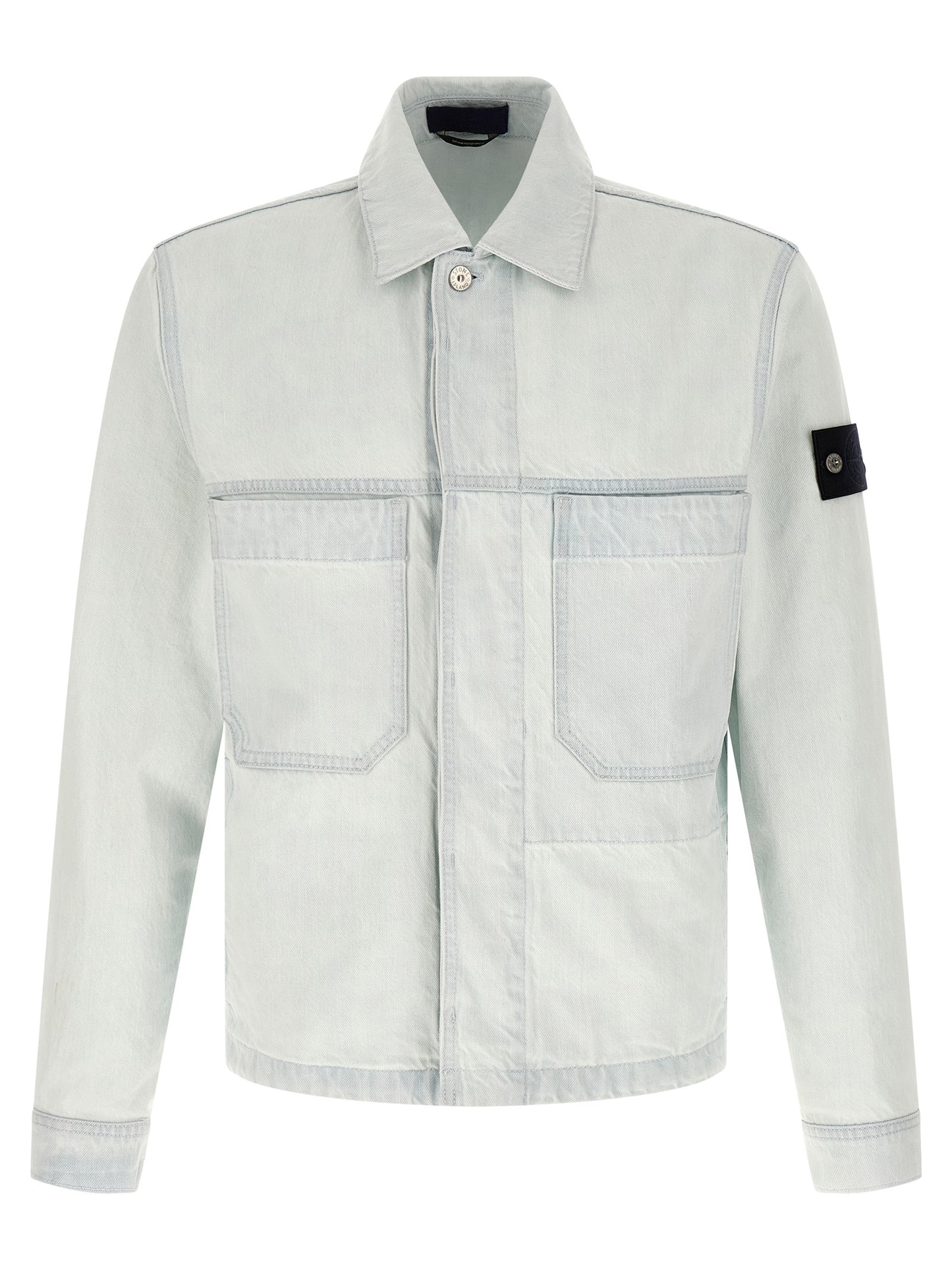 Stone Island Blue Cotton Denim Jacket