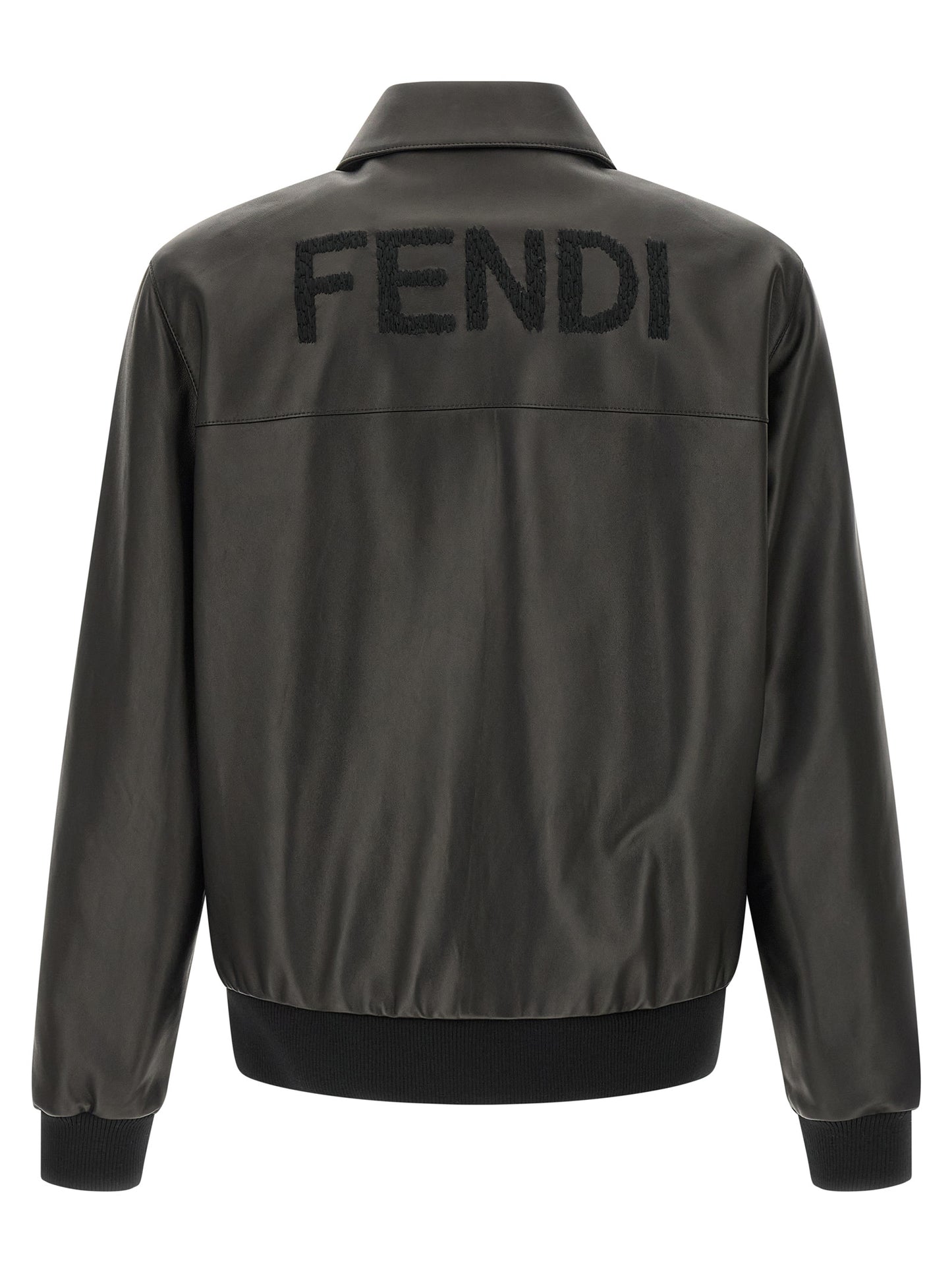 Fendi Black Lamb Leather Leather Jacket
