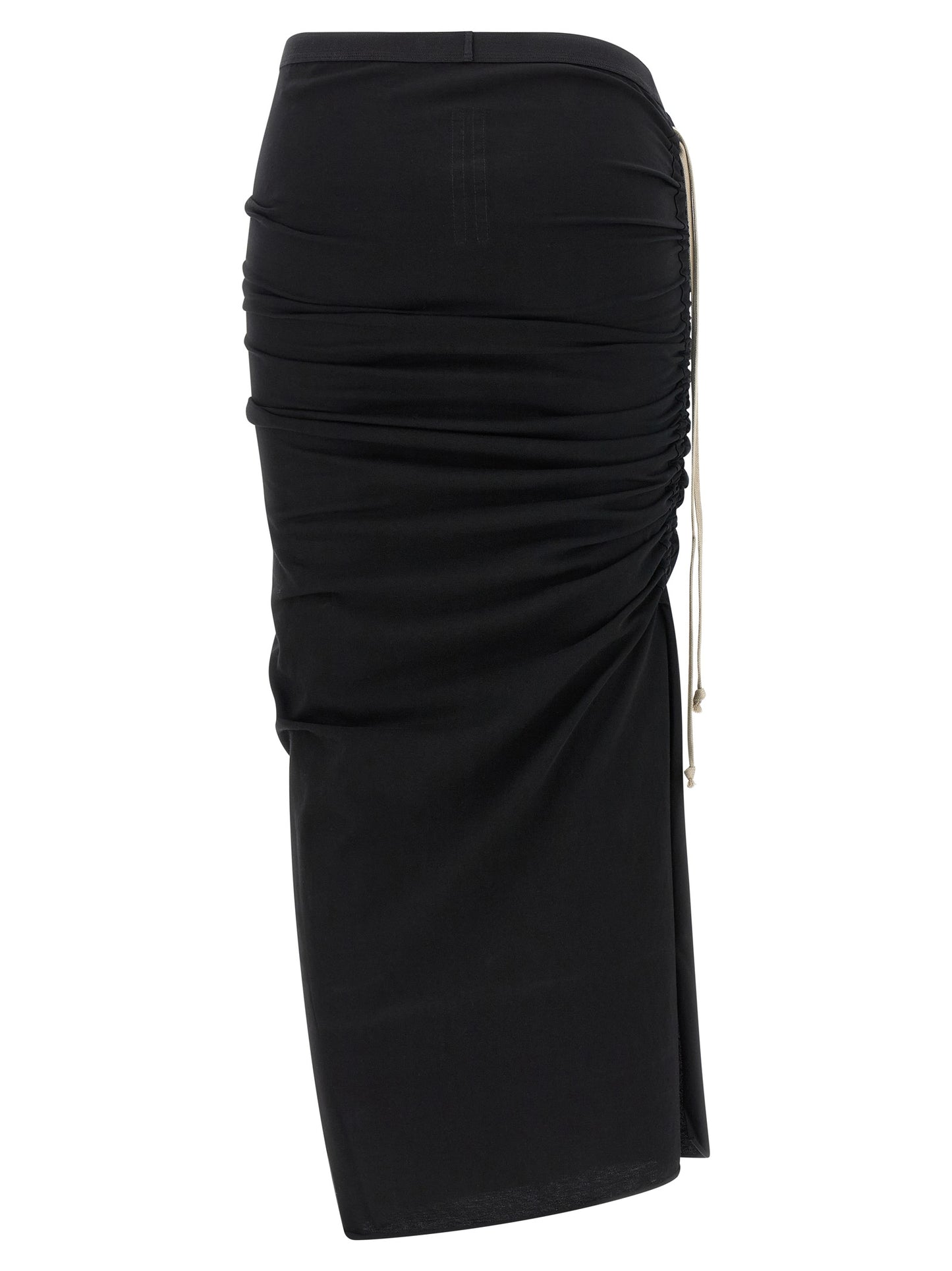 Rick Owens Black Cotton Midi Skirt