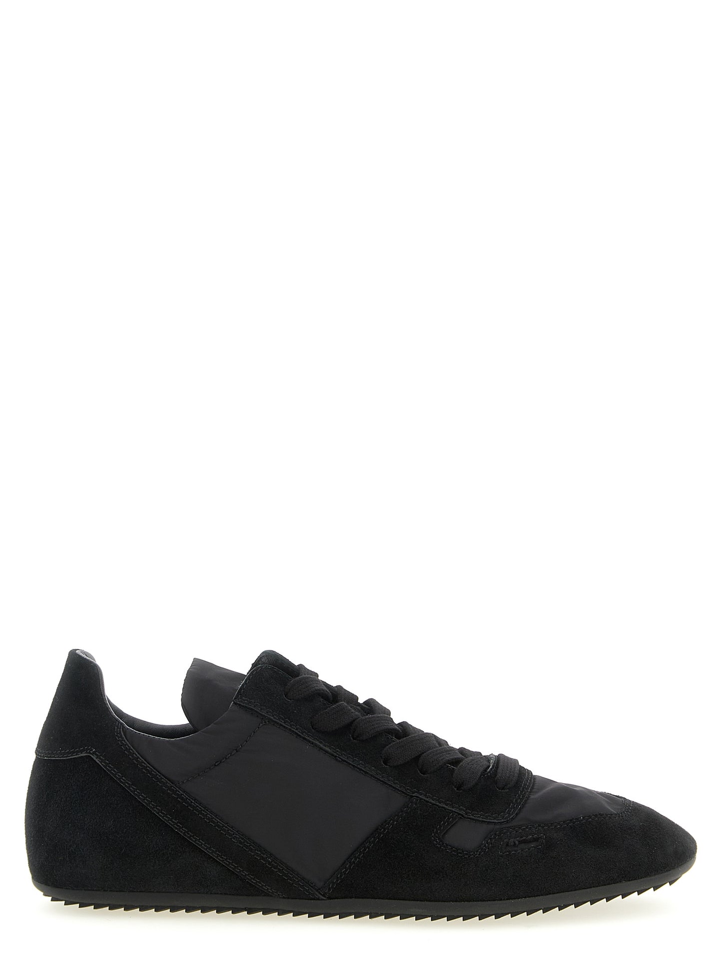 Rick Owens Black Calfskin Athletic Sneakers