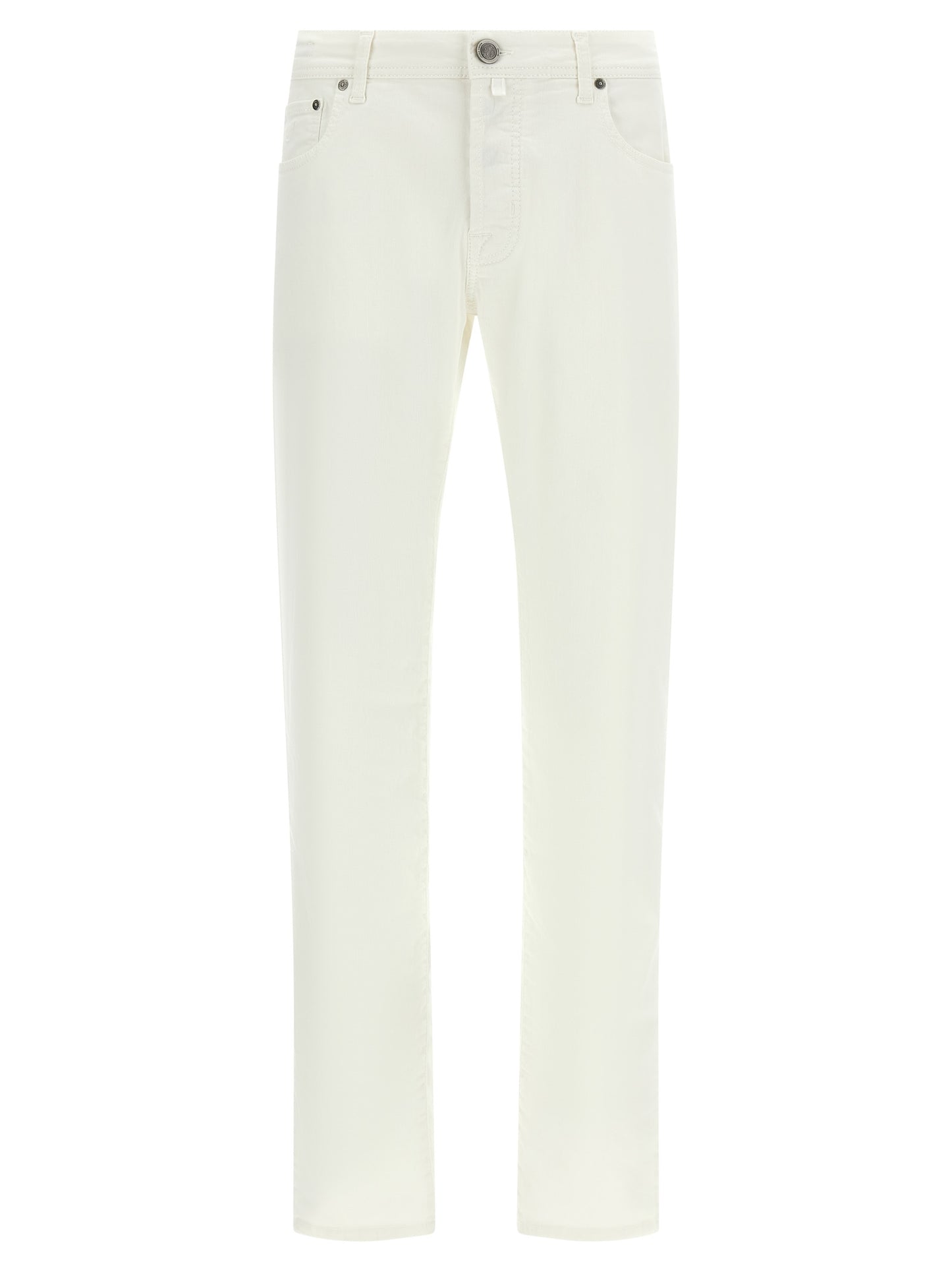 Jacob Cohen White Cotton Straight-Leg Jeans