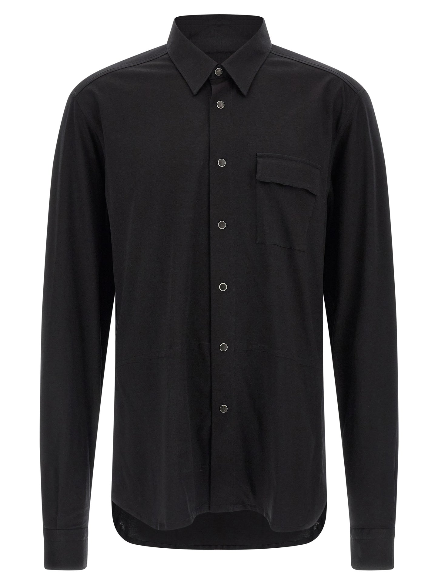 Kiton Black Cotton Blouse