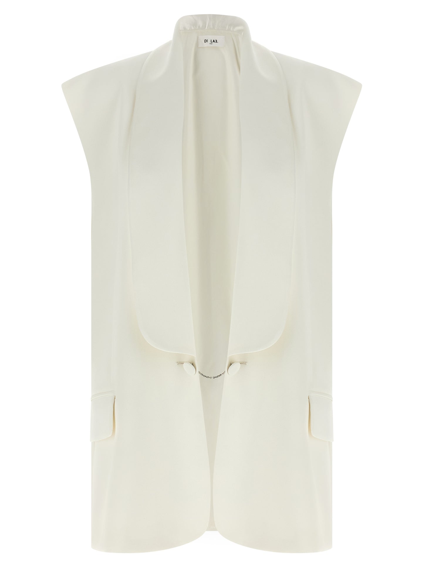 DI.LA3 PARI' White Viscose Sleeveless Jacket