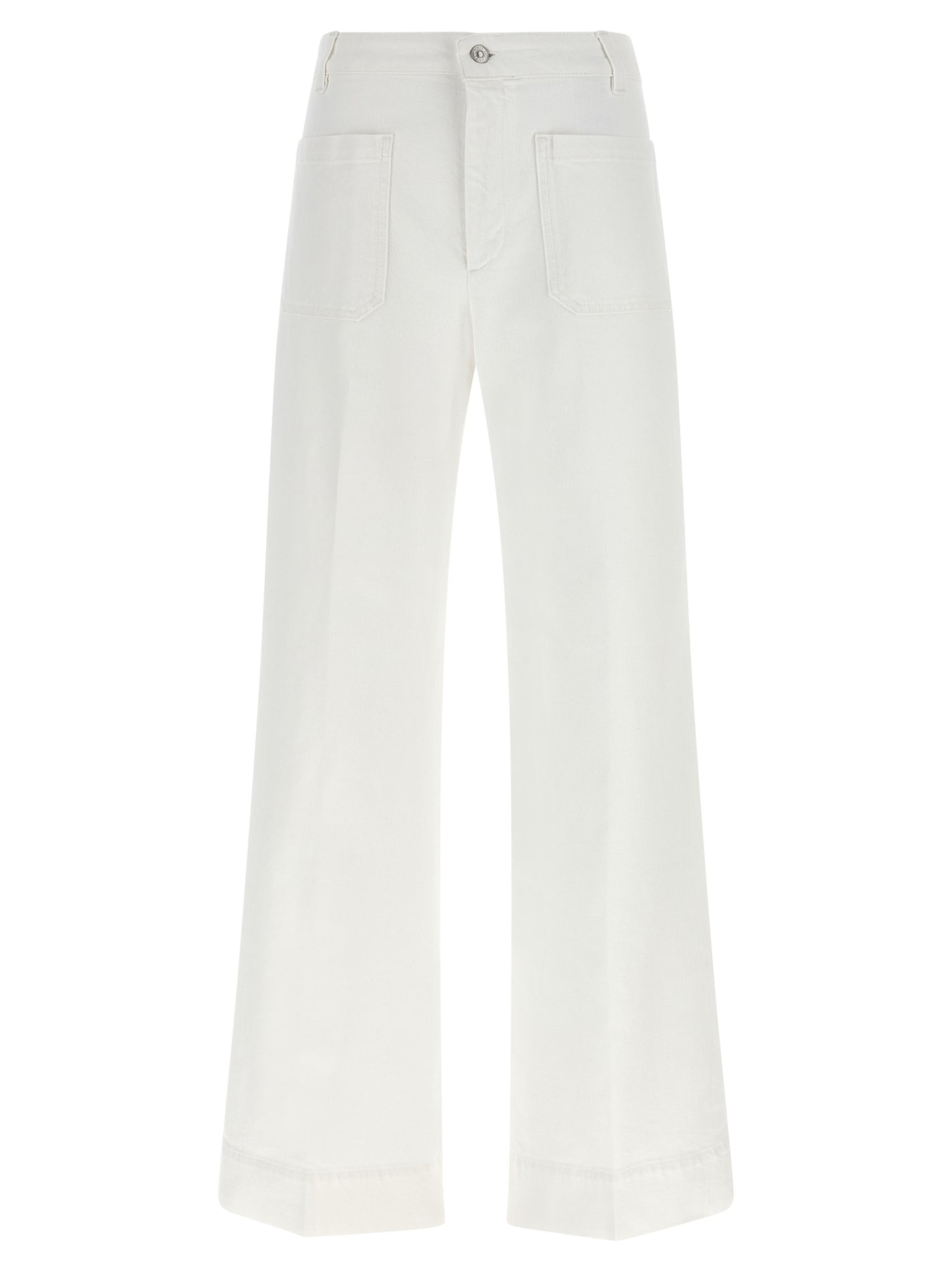 Victoria Beckham White Cotton Flared Jeans