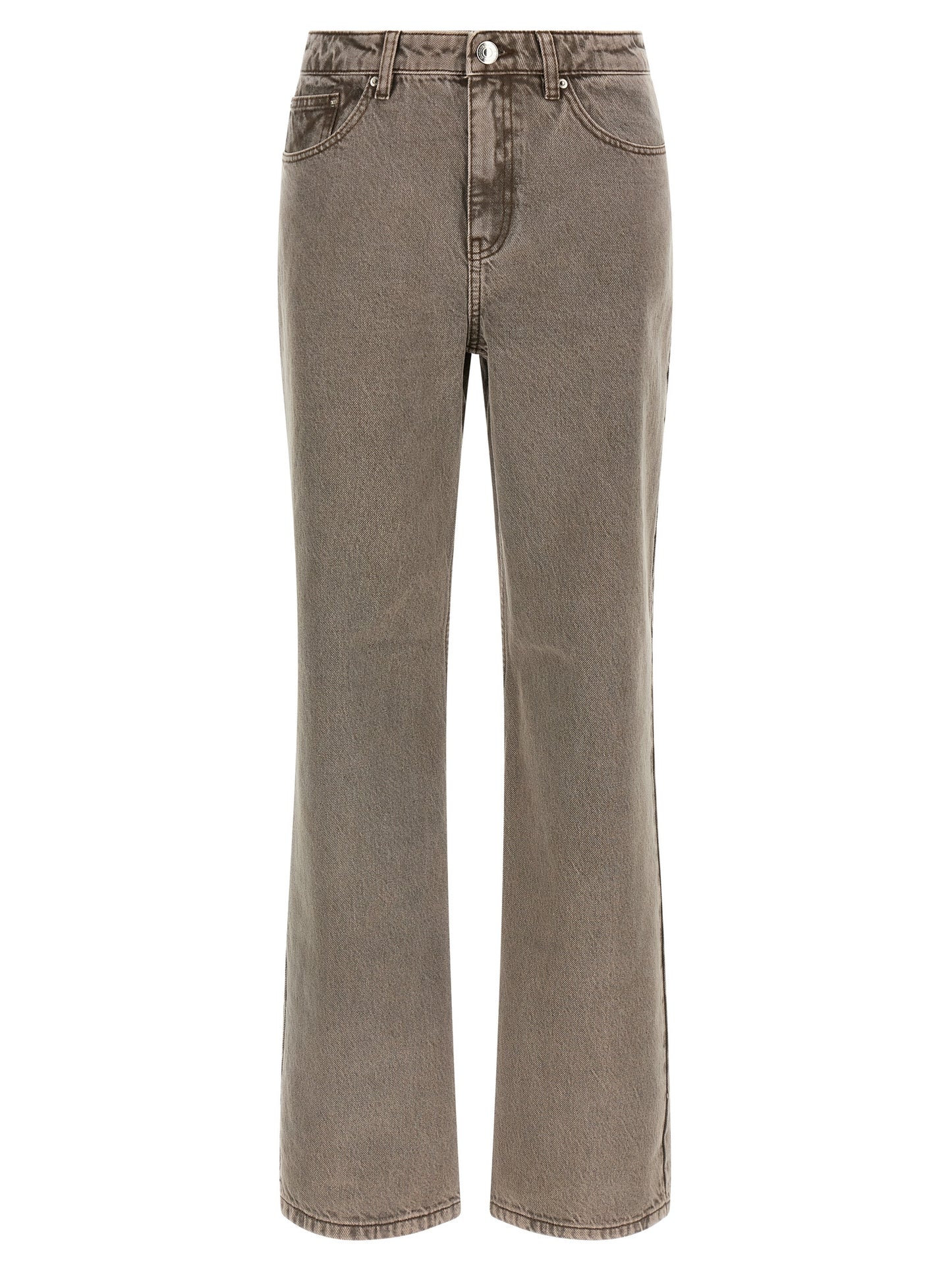 ROTATE BIRGER CHRISTENSEN Brown Cotton Straight-Leg Jeans