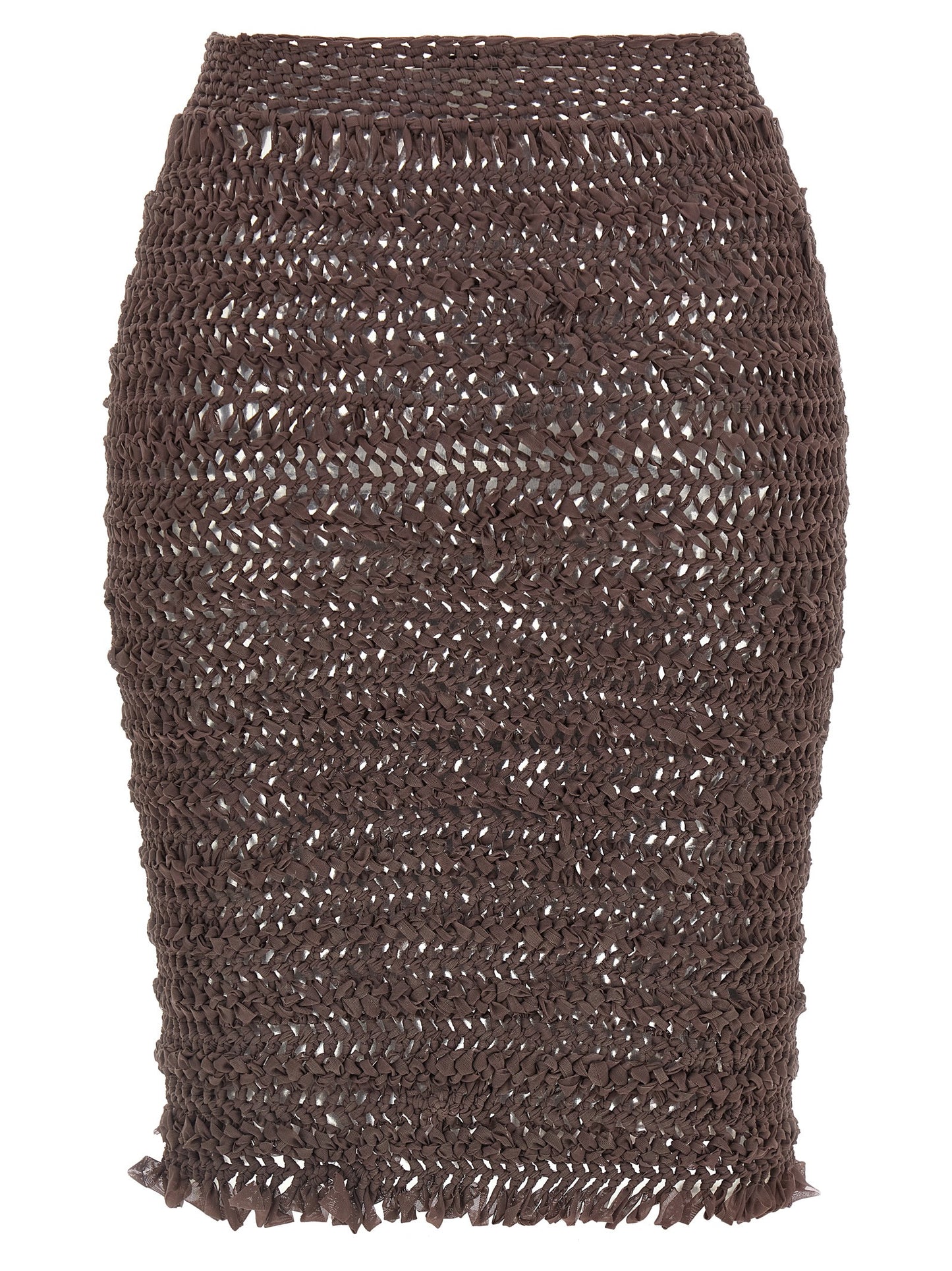 ALLIS Brown Polyester Midi Skirt