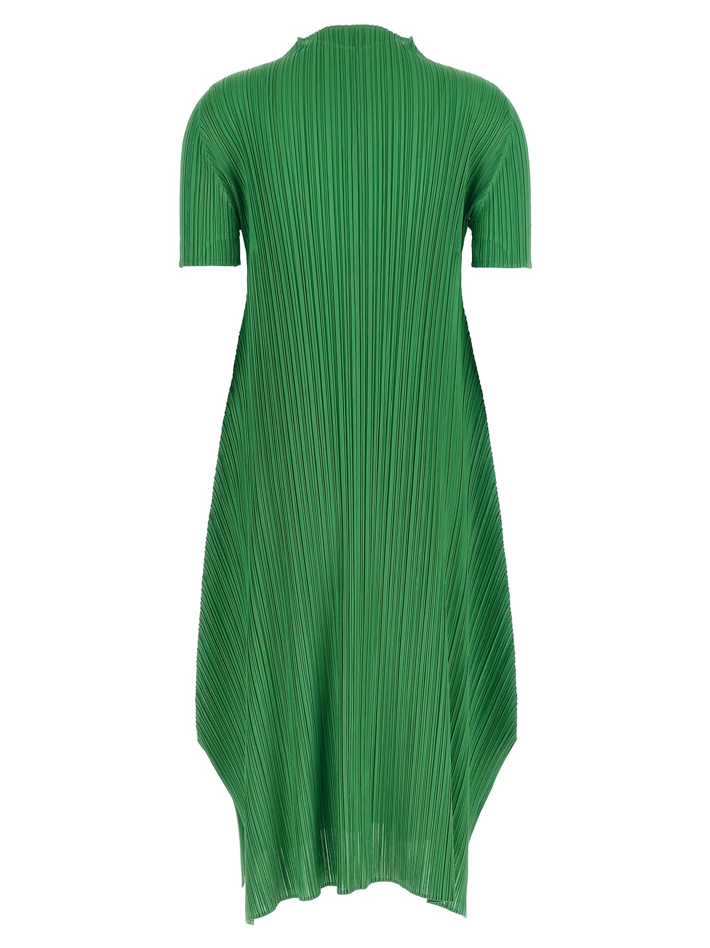 PLEATS PLEASE ISSEY MIYAKE Bicolor Polyester Midi Dress