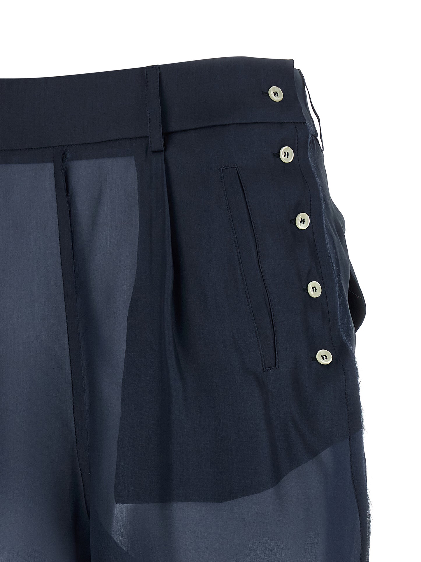 MAISON JEJIA Blue Silk Casual Pants