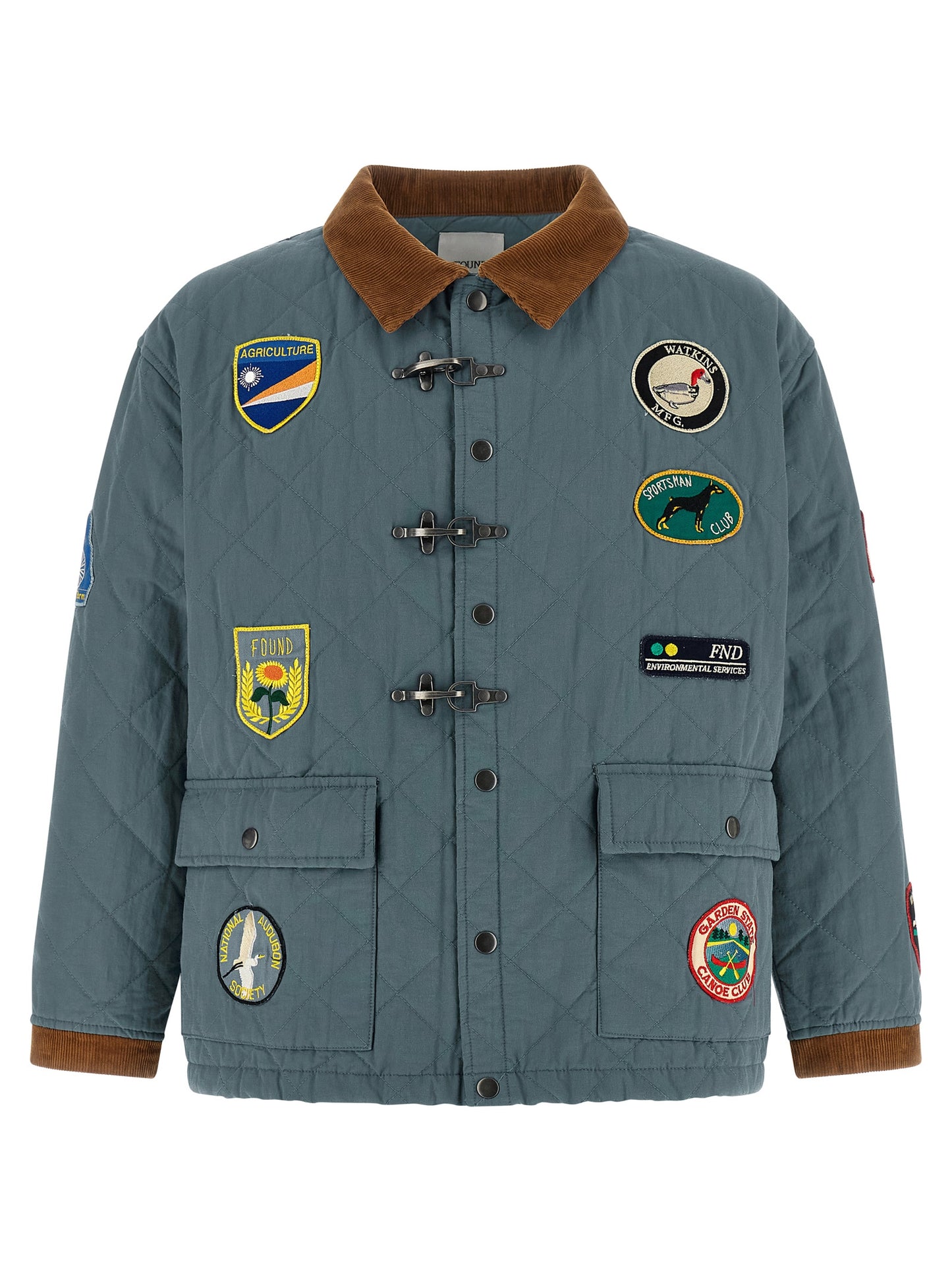 FOUND Blue Cotton Full-Length Jacket