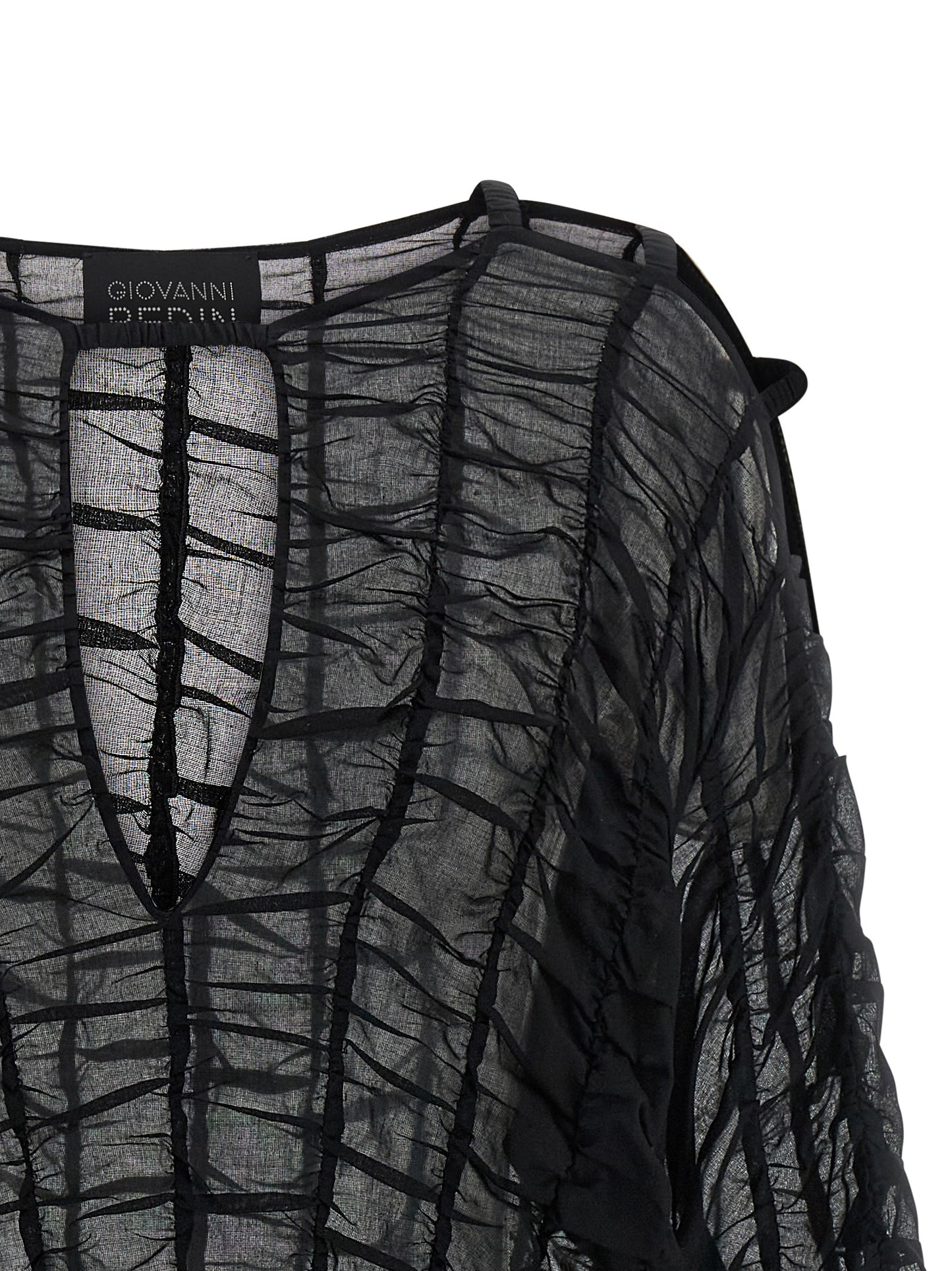 Giovanni Bedin Black Cotton Short Dress