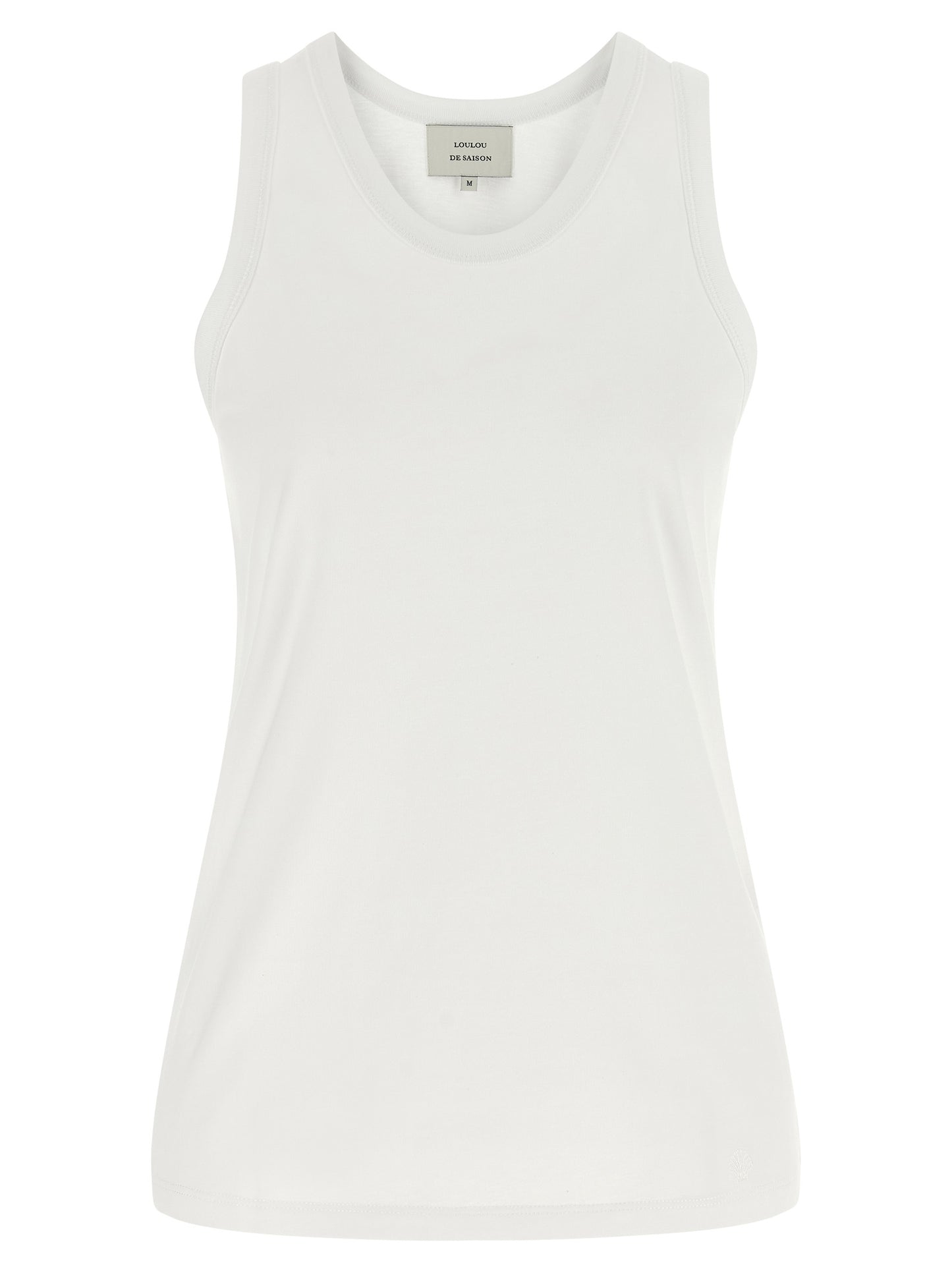 Loulou De Saison White Cotton Sleeveles T-Shirt