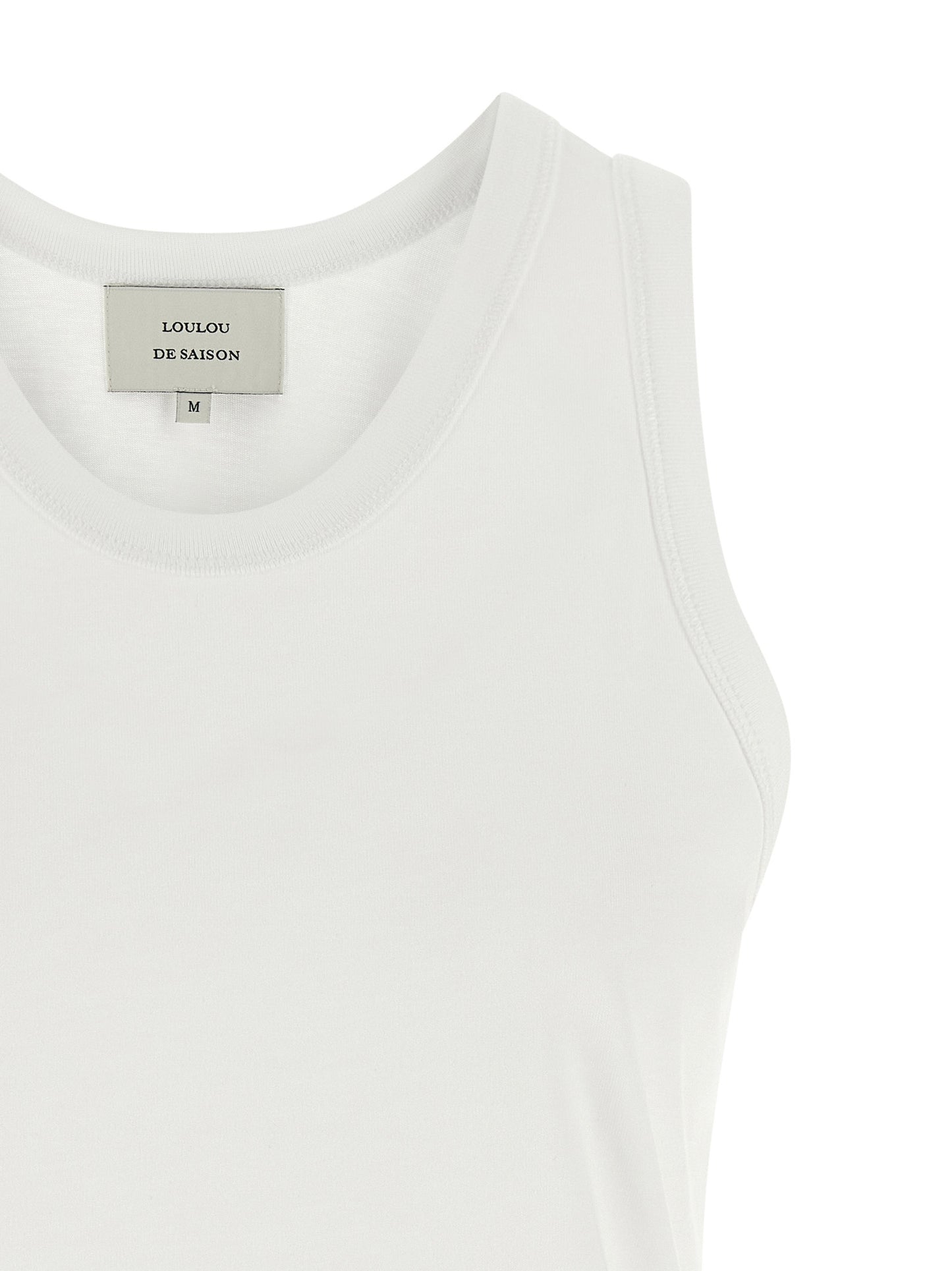 Loulou De Saison White Cotton Sleeveles T-Shirt