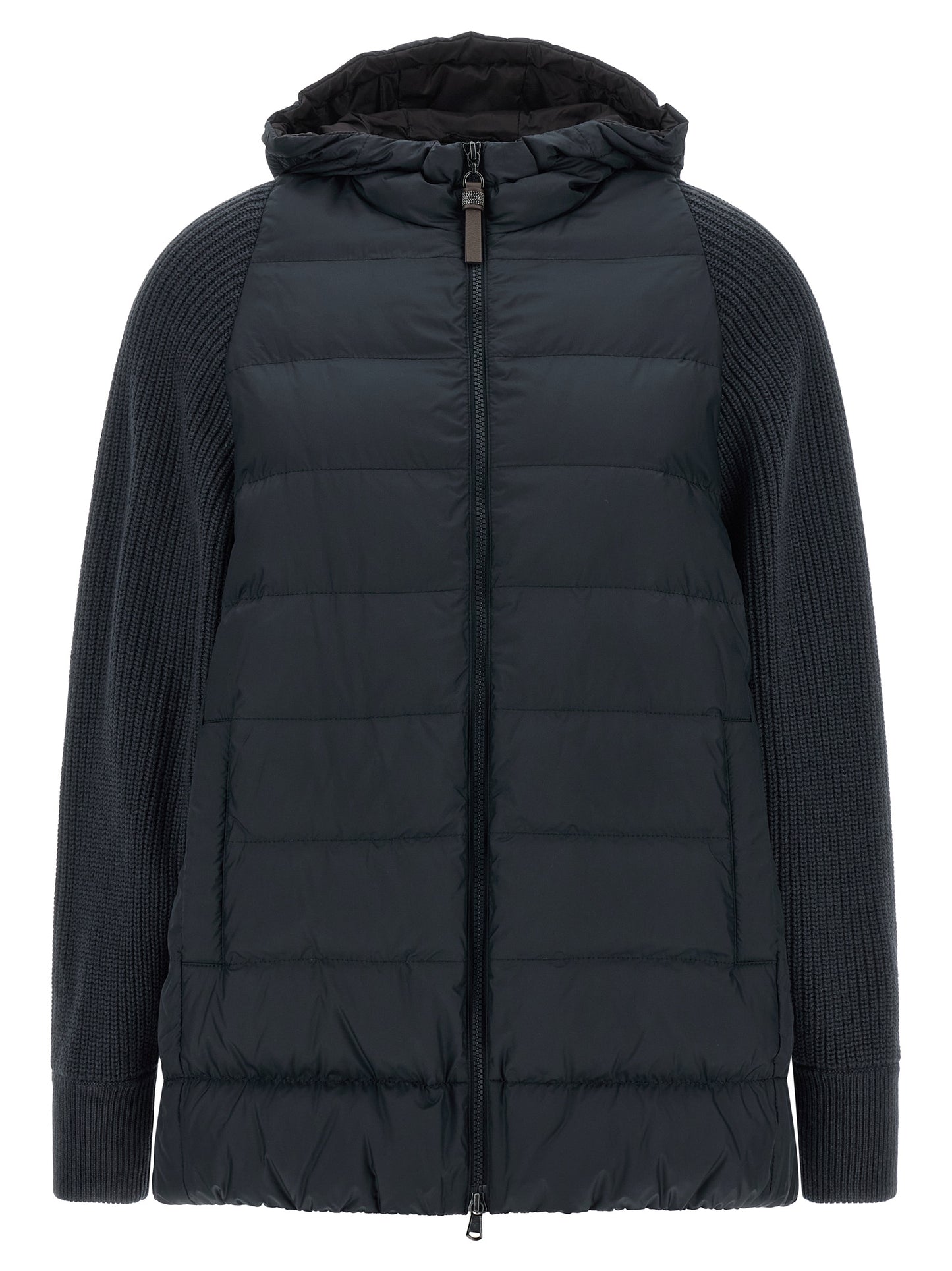Brunello Cucinelli Blue Polyester Full-Length Jacket