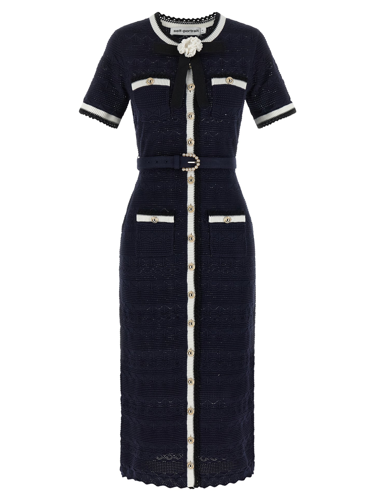 Self-Portrait Blue Cotton Midi Dress