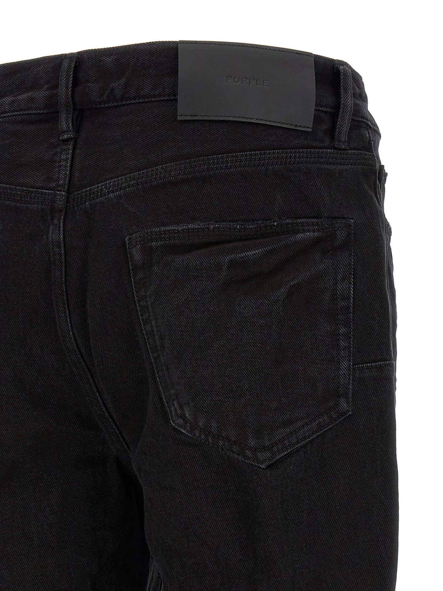 PURPLE Black Cotton Flared Jeans