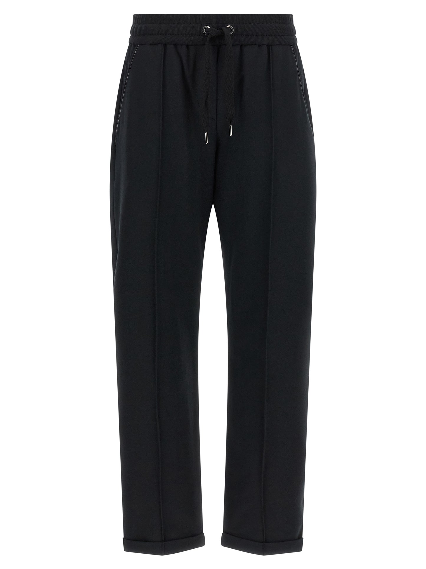 Brunello Cucinelli Black Cotton Joggers (Workout Pants)