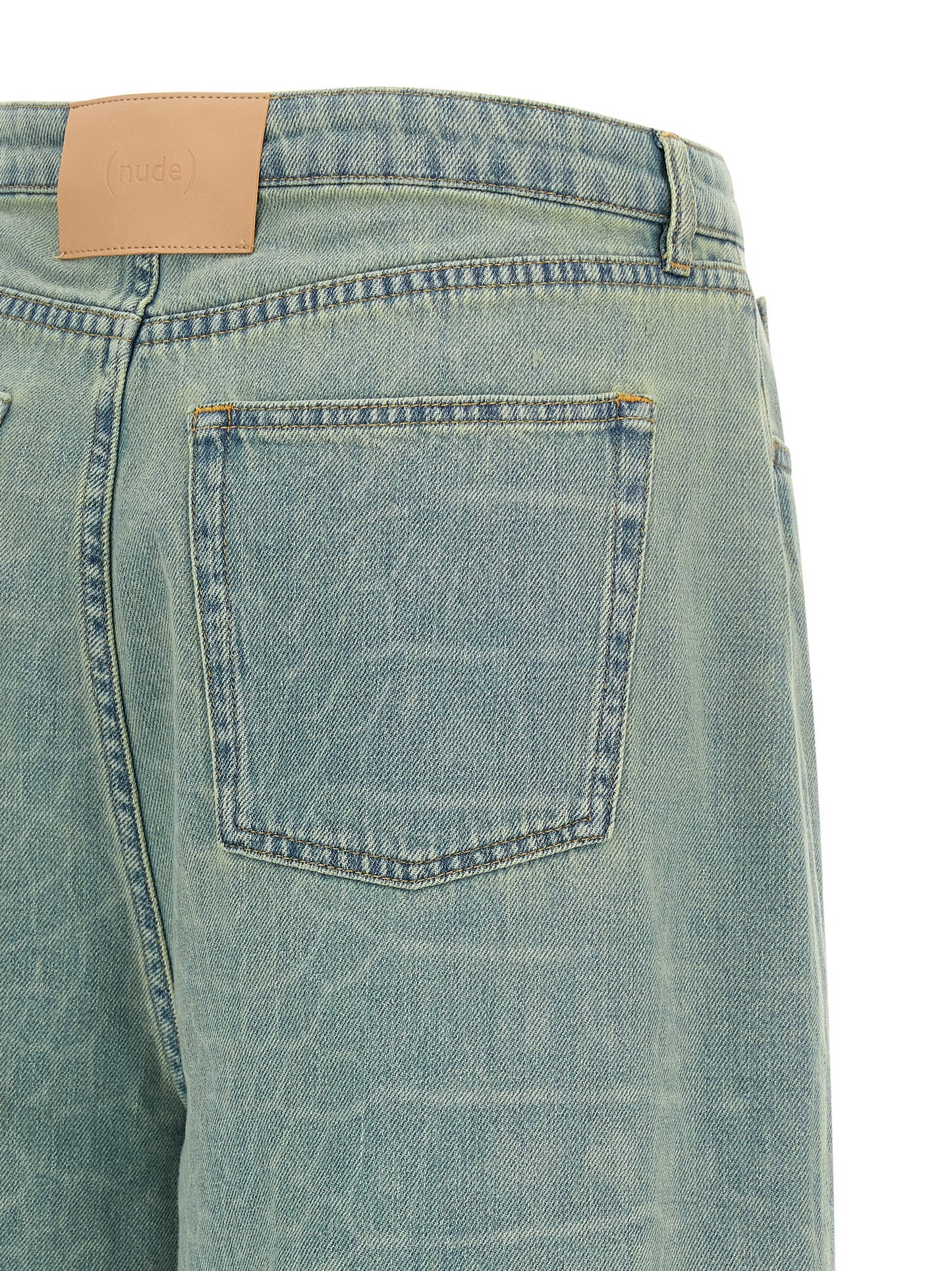 NUDE Blue Cotton Bermuda Shorts