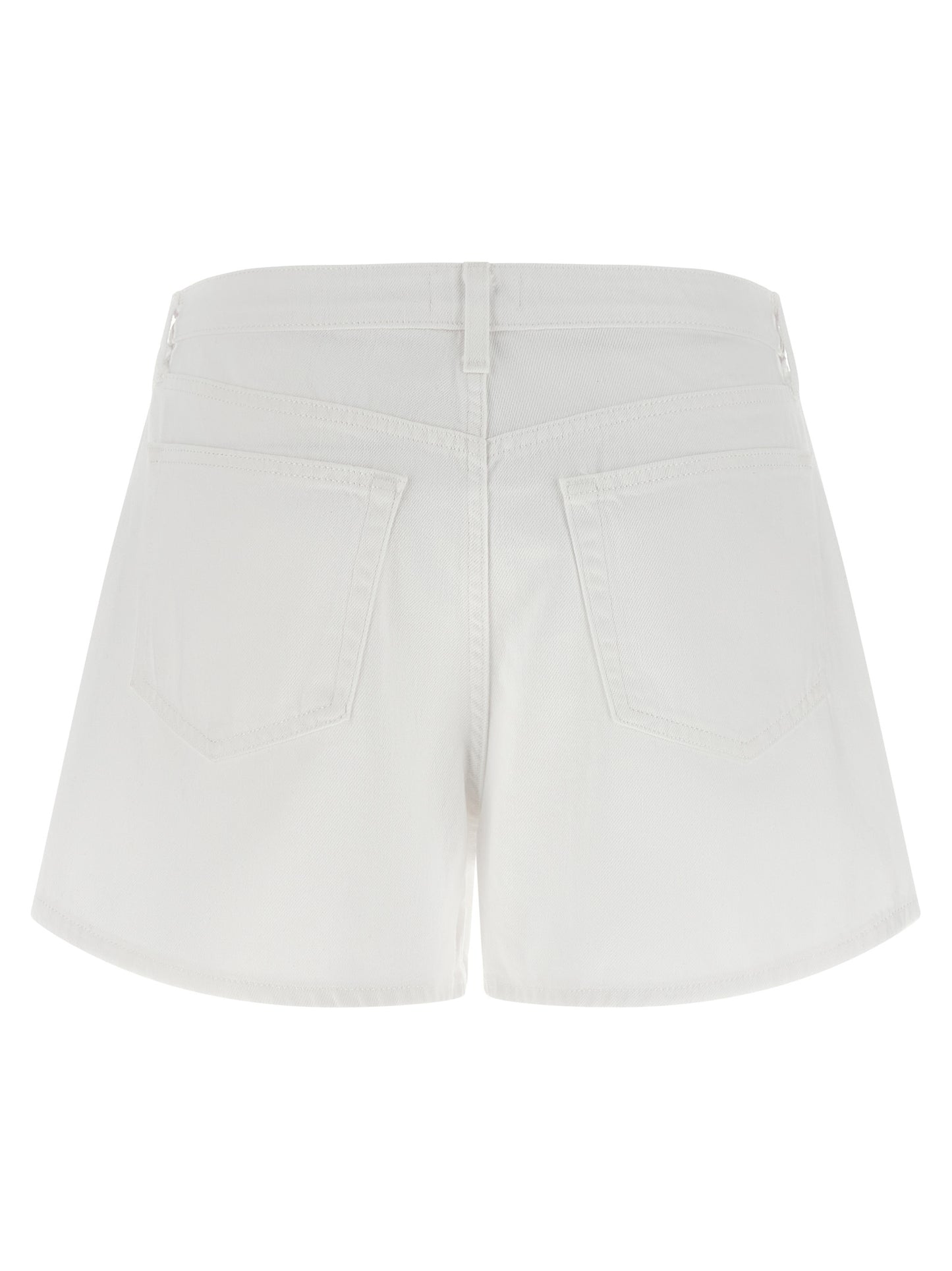 L'Agence White Cotton Bermuda Shorts