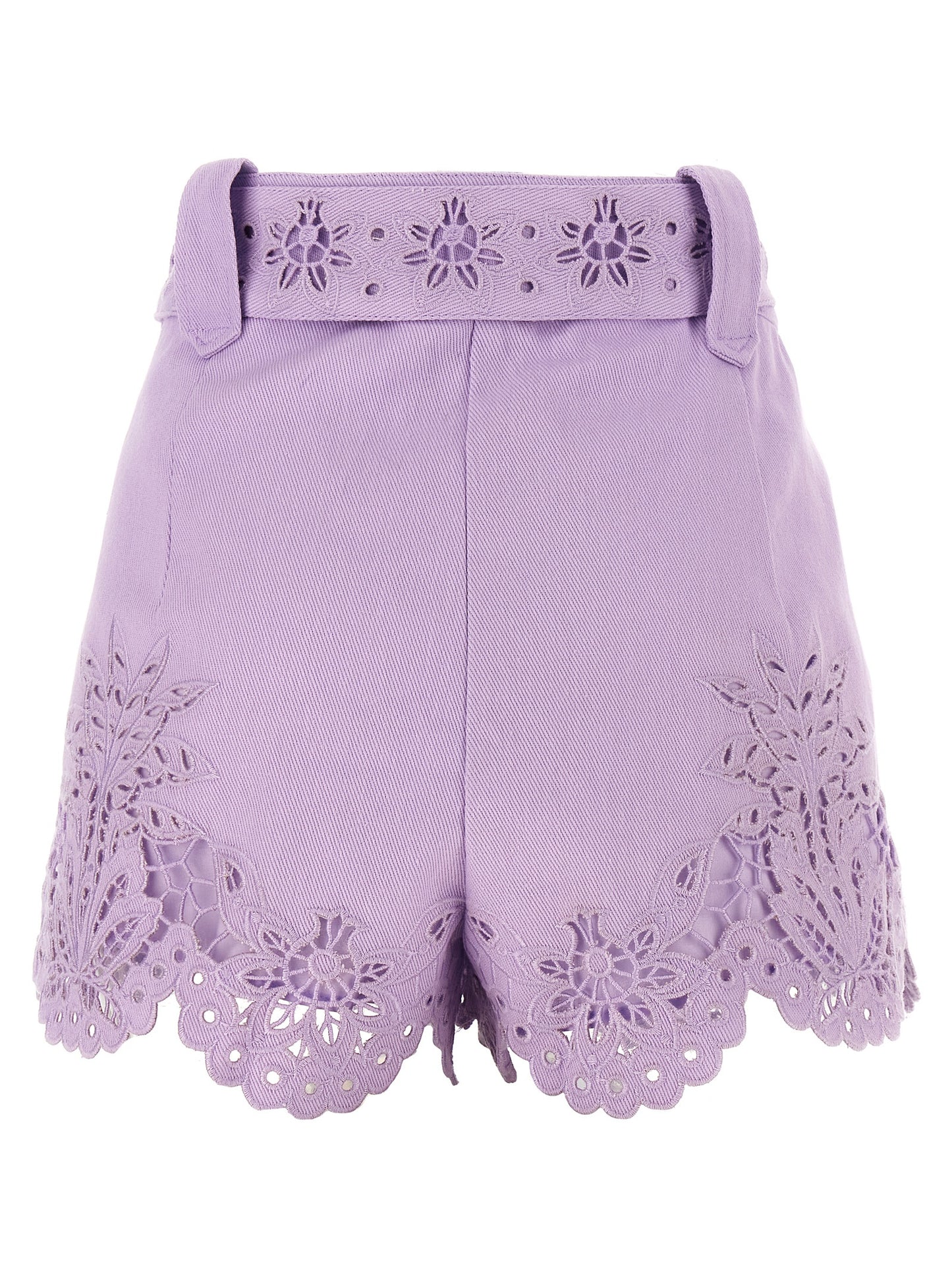 FARM RIO Purple Linen Bermuda Shorts