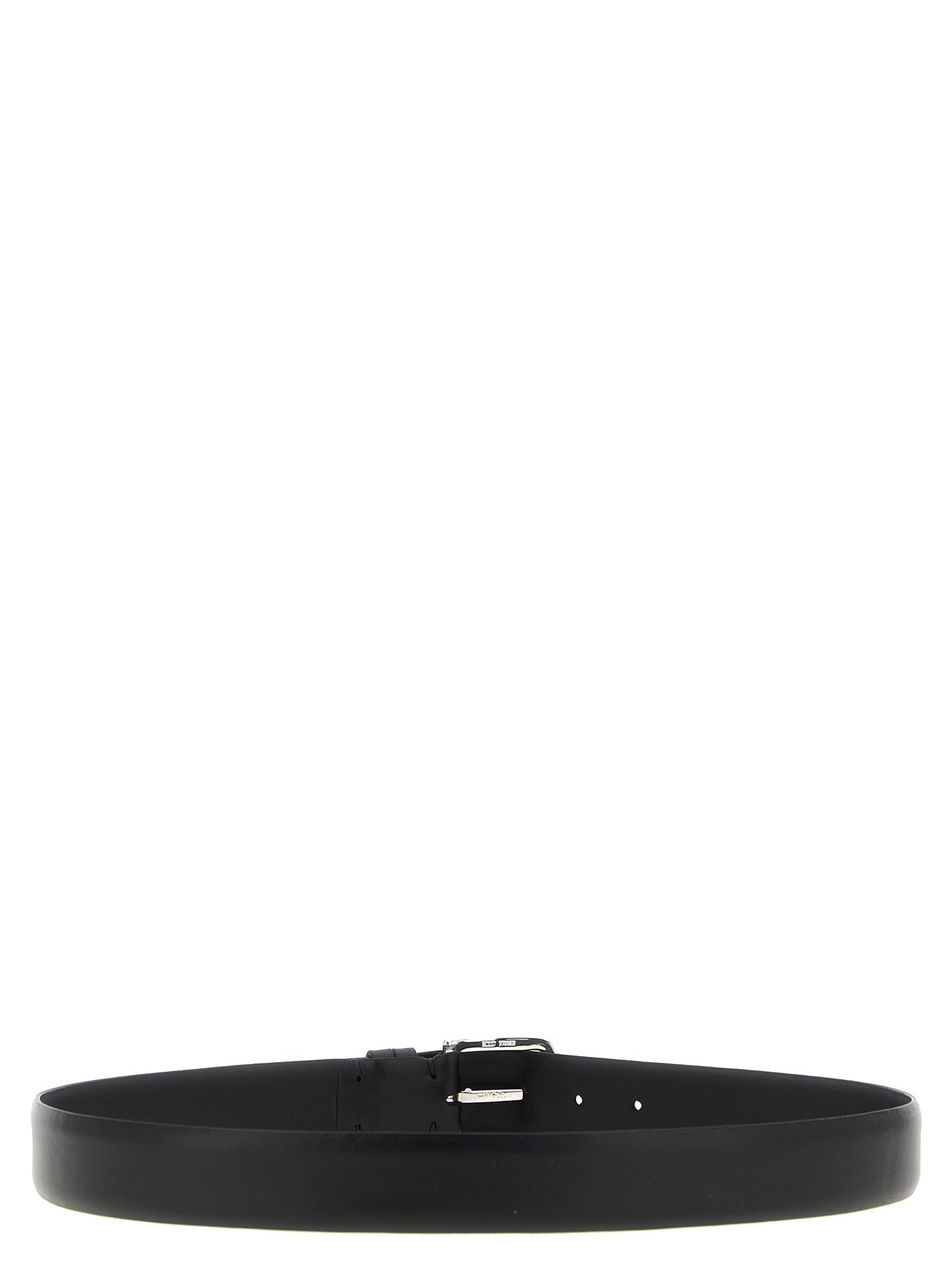 ZERBINI CLAUDIO Black Leather Regular Belt