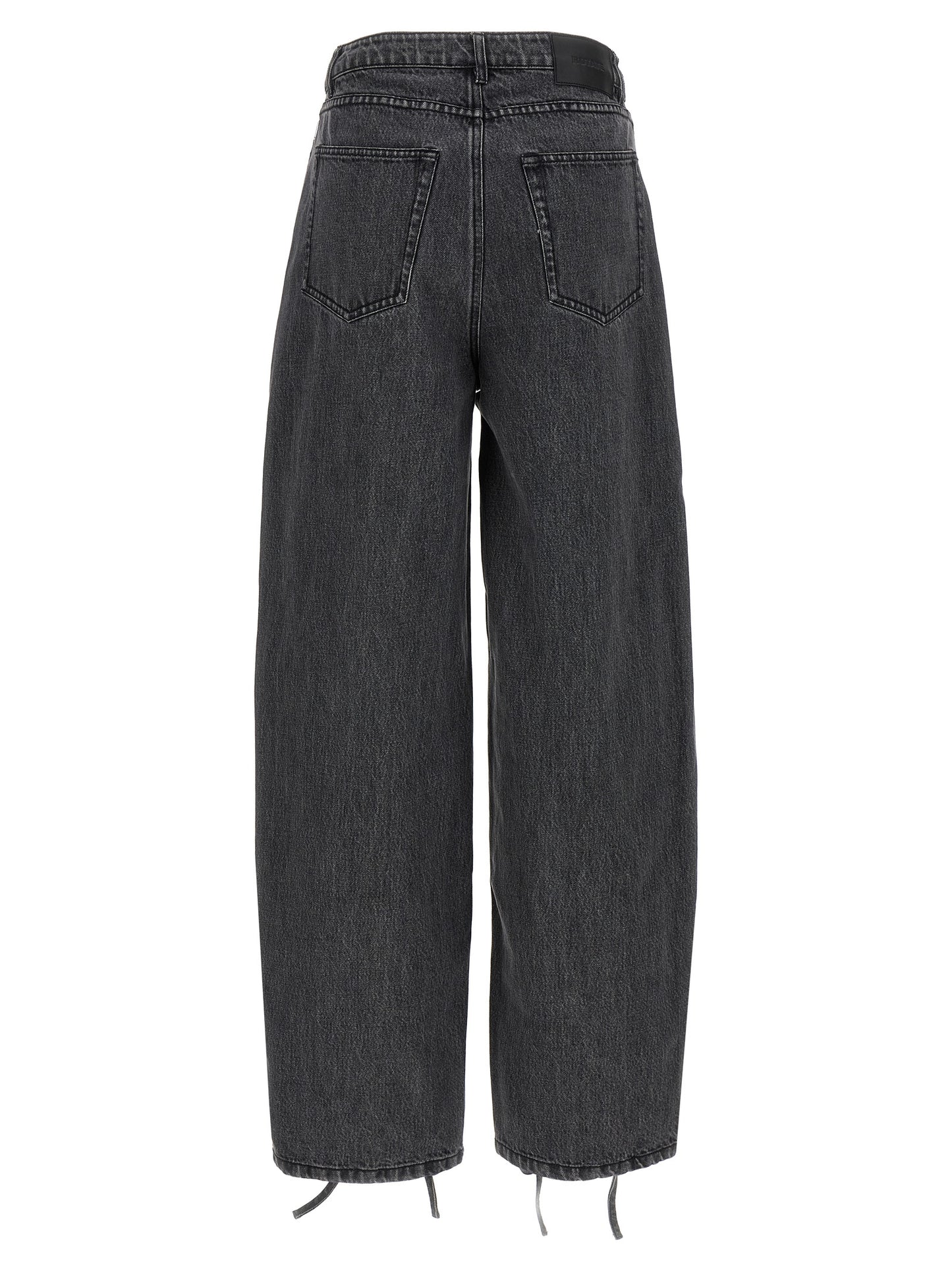 ROTATE BIRGER CHRISTENSEN Black Cotton Straight-Leg Jeans