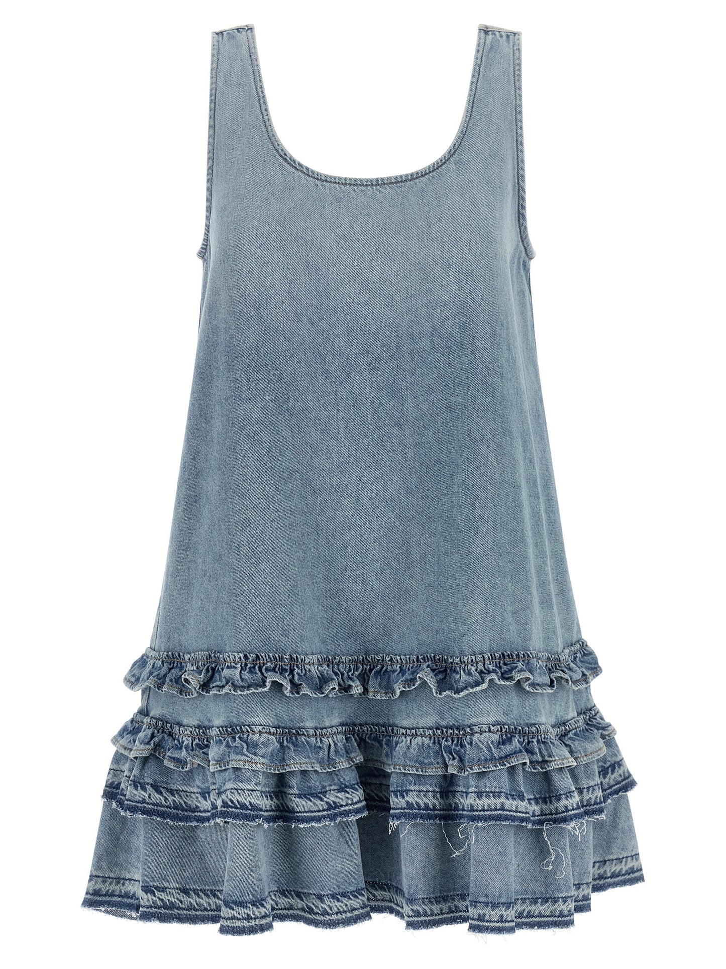 Ganni Blue Organic Cotton Short Dress