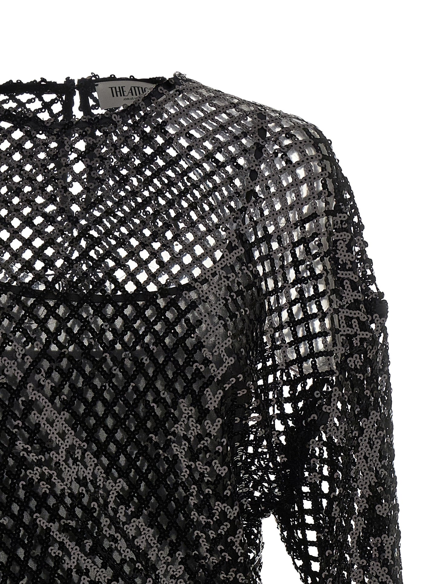 The Attico Black Polyester Short Dress