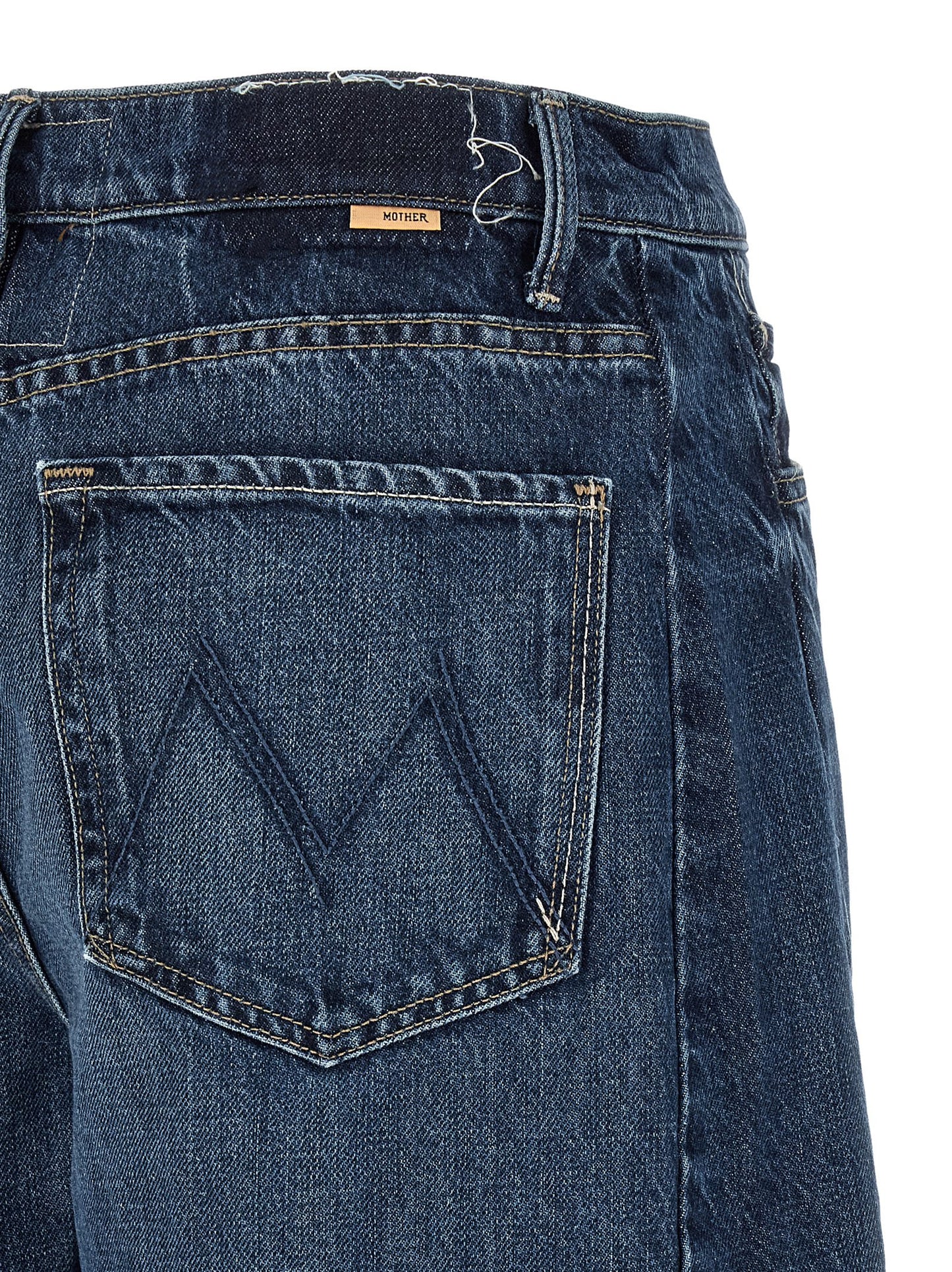 Mother Denim Blue Cotton Bermuda Shorts