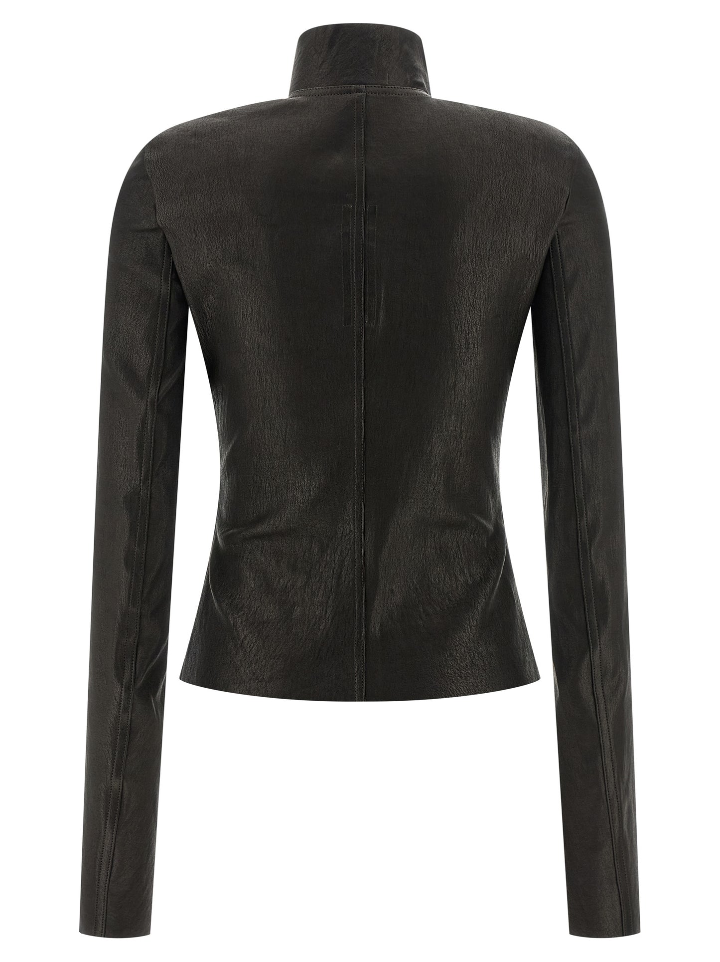 Rick Owens Black Lamb Leather Leather Jacket