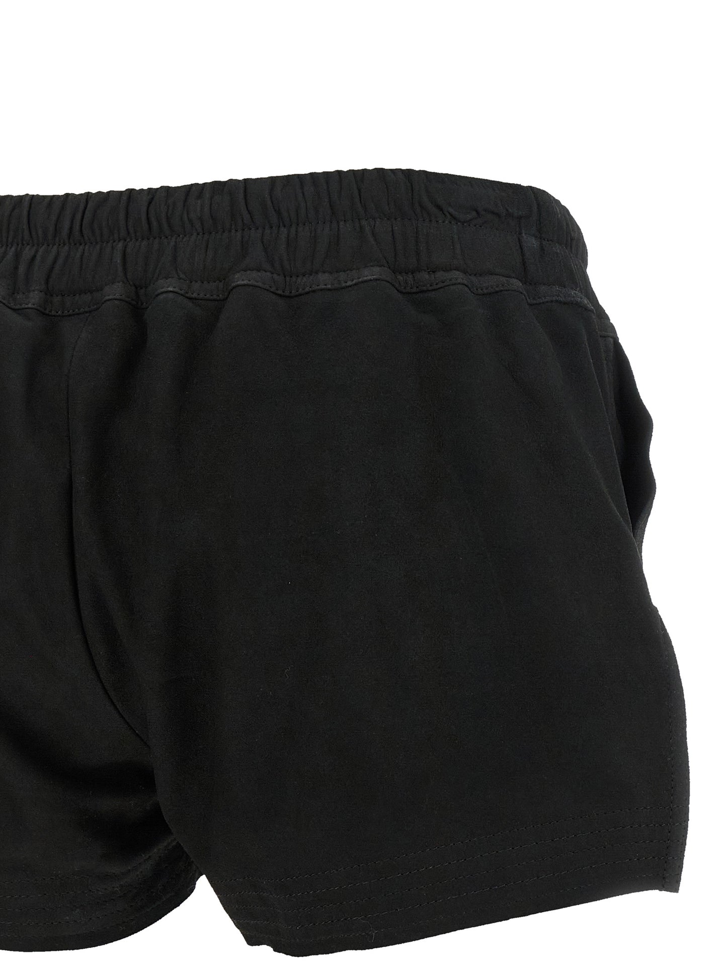 Rick Owens Black Lamb Leather Bermuda Shorts
